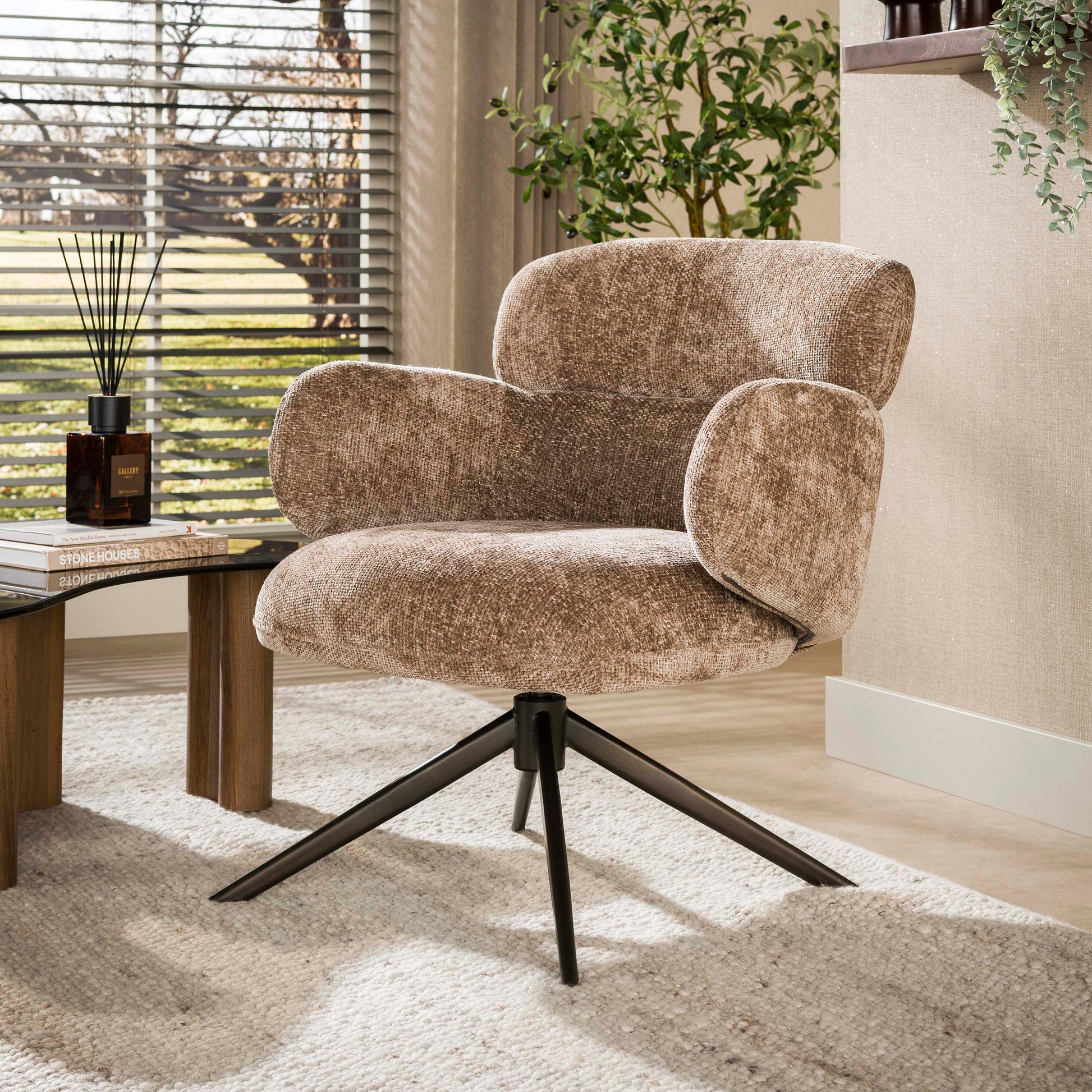 Fauteuil Flex draaibaar / Hoven champagne-bruin – afbeelding 1