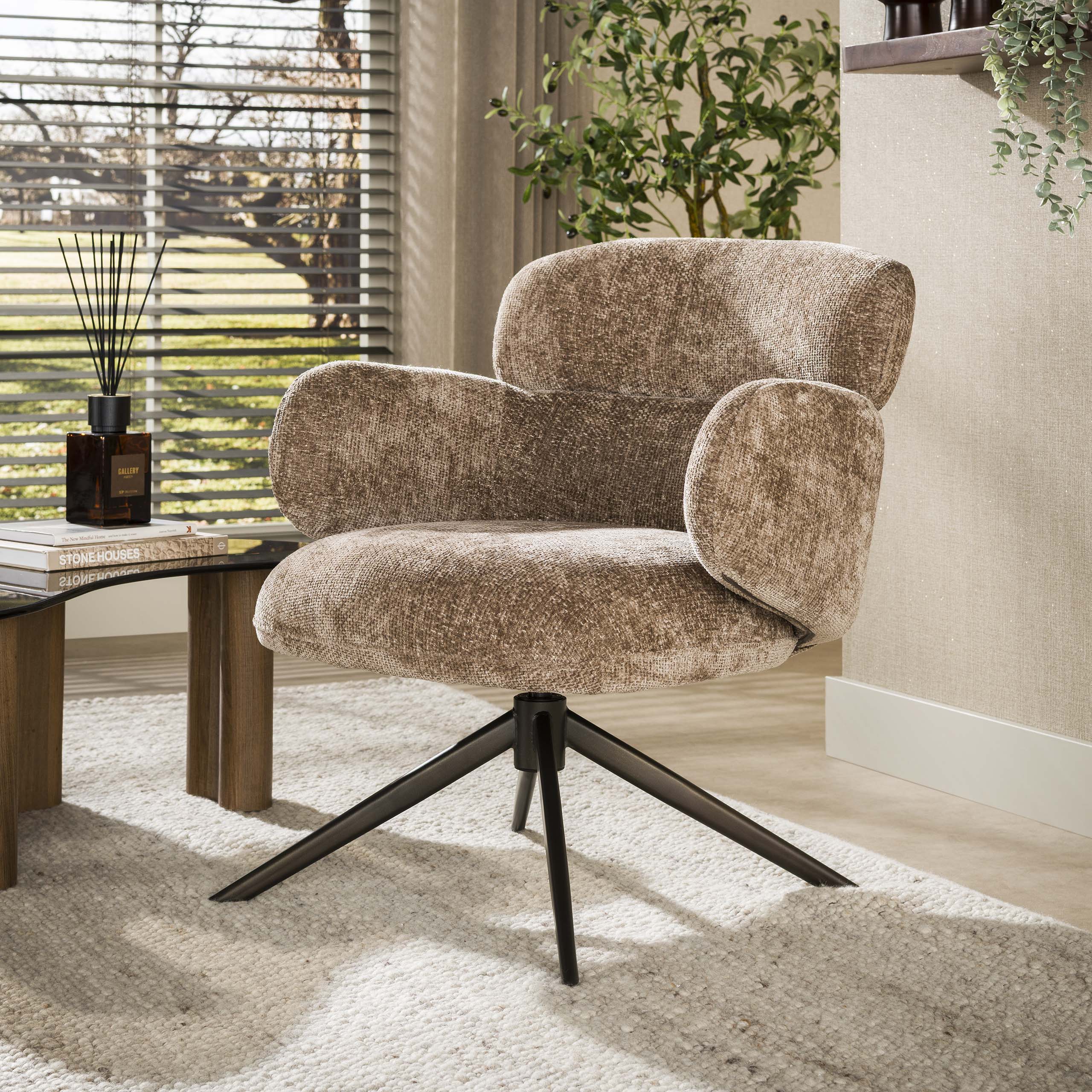Fauteuil Flex draaibaar / Hoven champagne-bruin – afbeelding 1