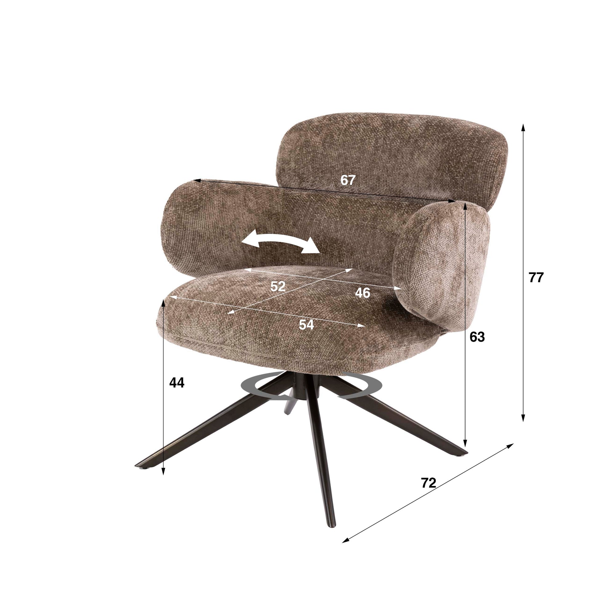 Fauteuil Flex draaibaar / Hoven champagne-bruin – afbeelding 10