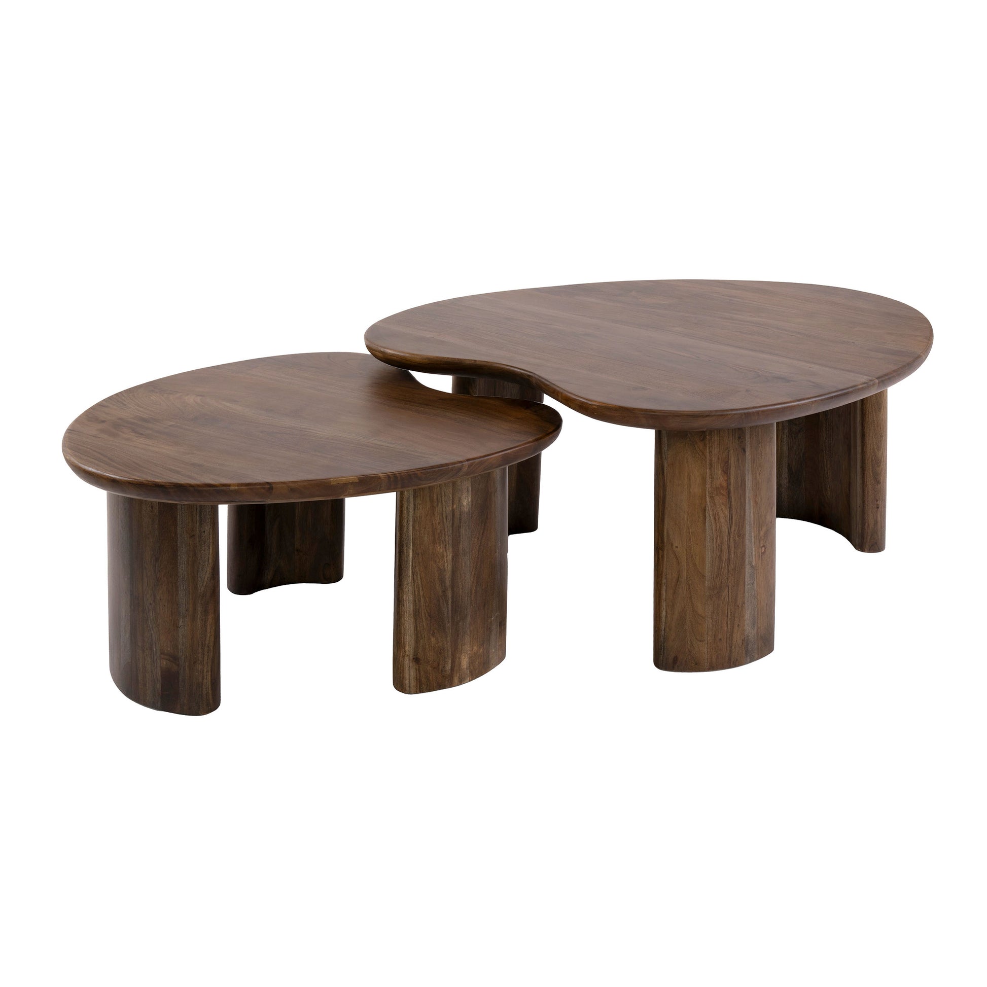 Salontafel Mova set van 2 / Massief acacia bruin – afbeelding 4