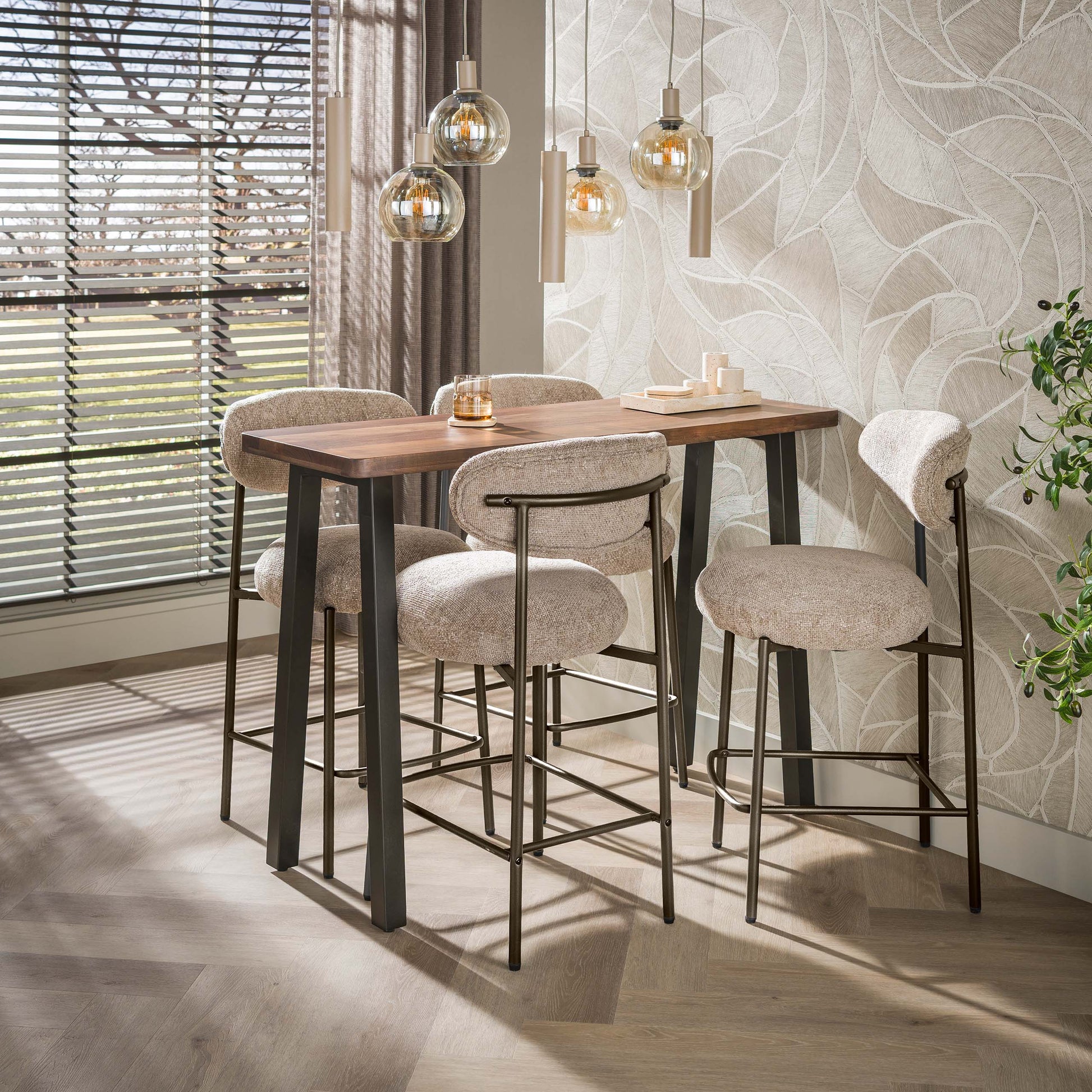 Bartafel Edge Pure 130cm / Massief acacia bruin – afbeelding 1