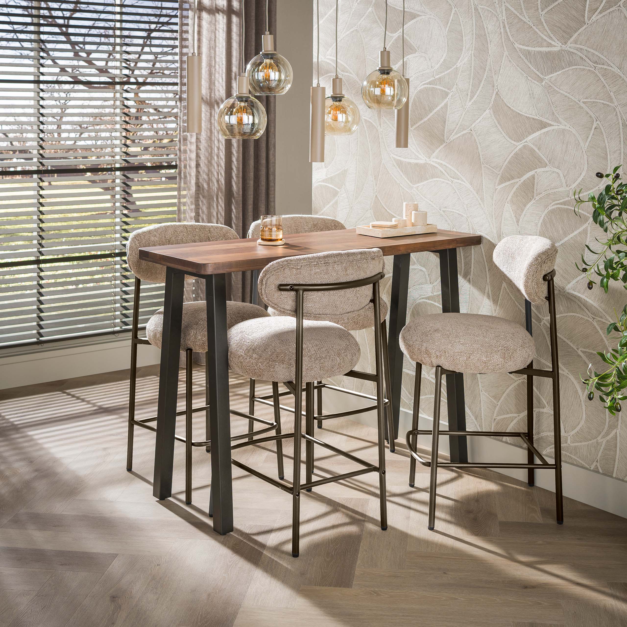 Bartafel Edge Pure 130cm / Massief acacia bruin – afbeelding 1