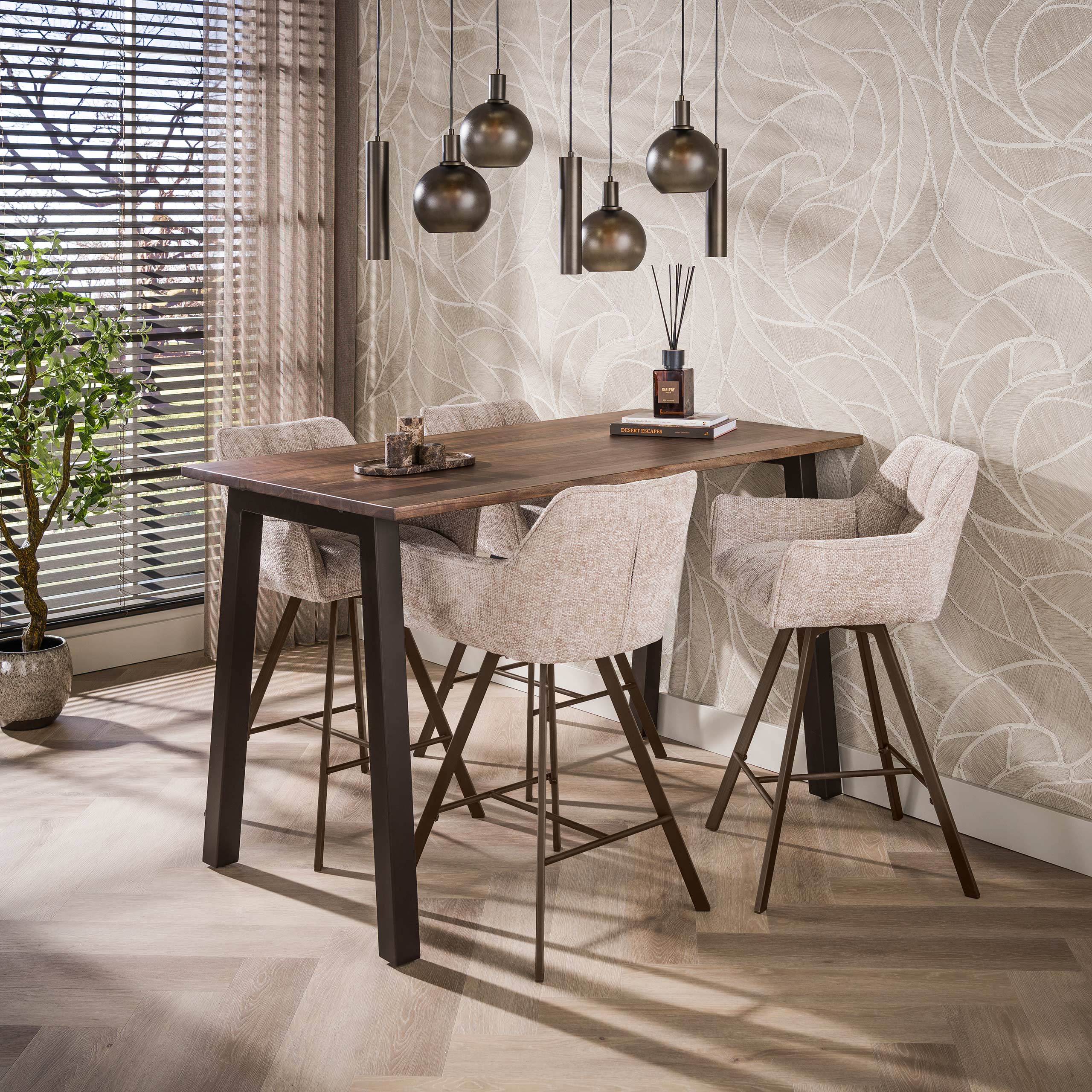 Bartafel Edge Pure 147cm / Massief acacia bruin – afbeelding 1