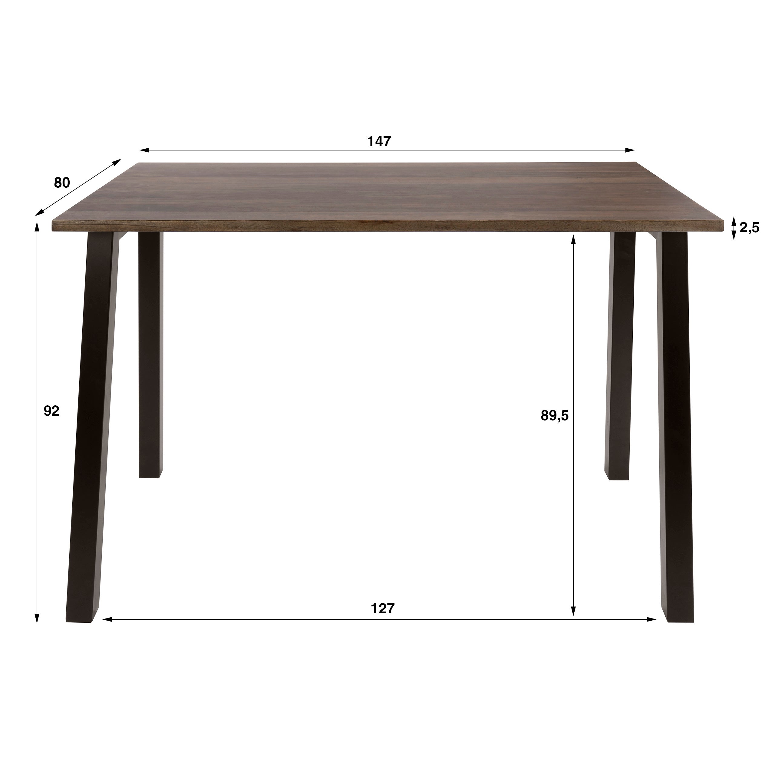 Bartafel Edge Pure 147cm / Massief acacia bruin – afbeelding 5