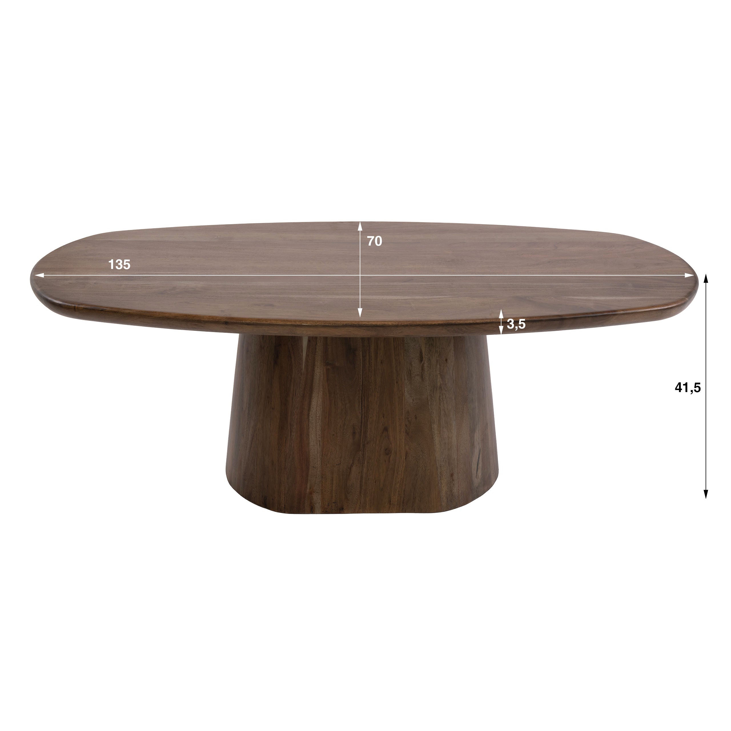 Salontafel Central 135cm / Massief acacia bruin – afbeelding 6