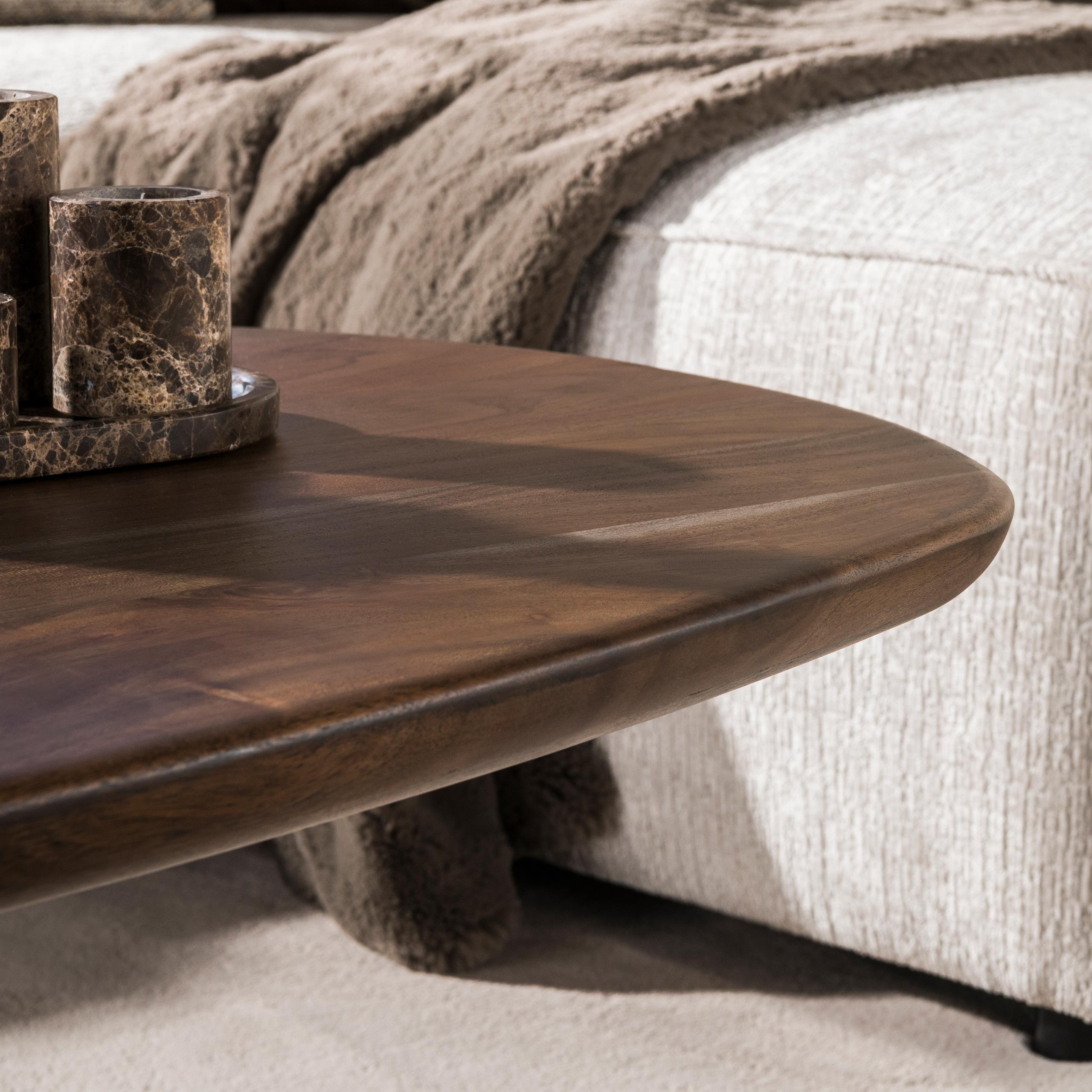 Salontafel Central 135cm / Massief acacia bruin – afbeelding 3