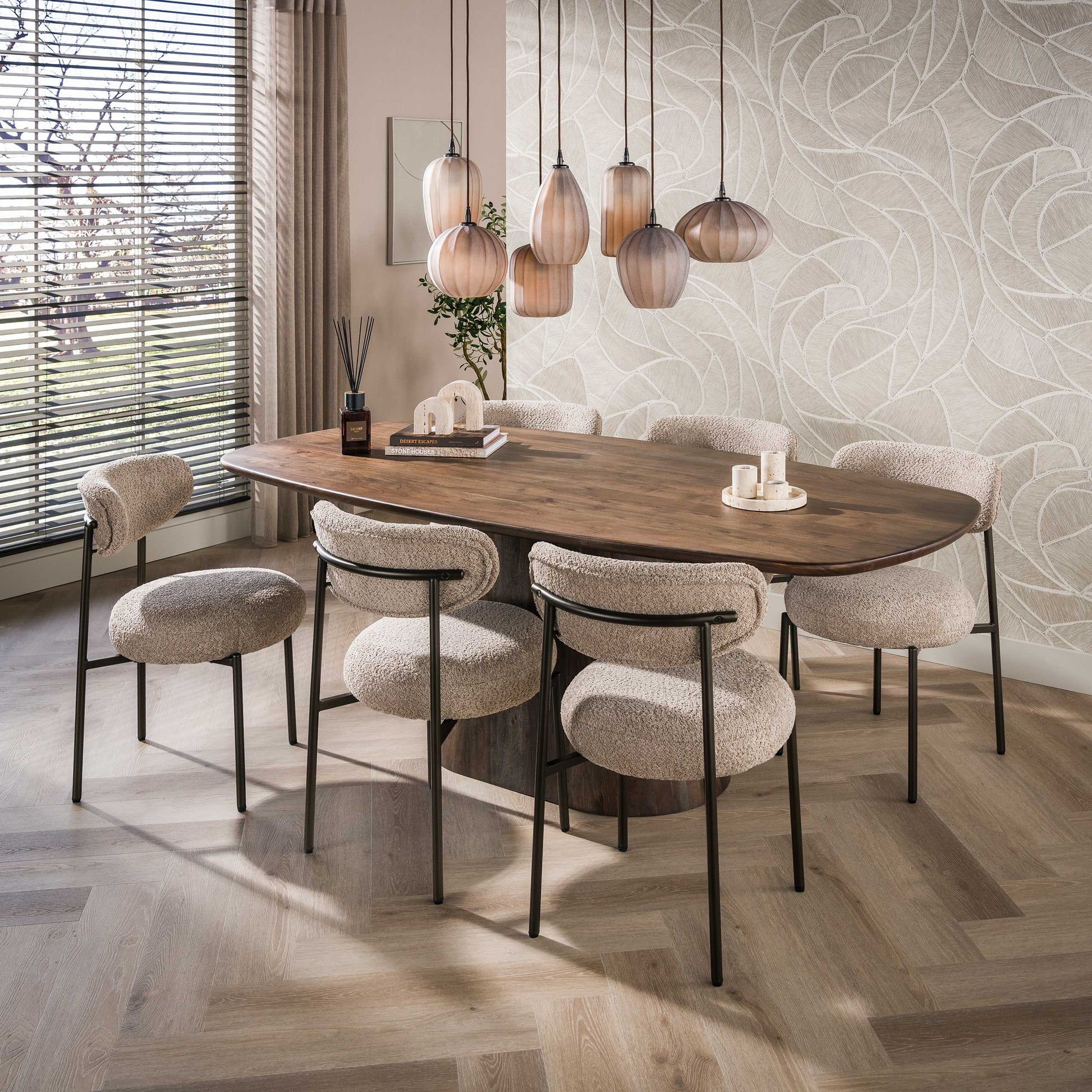 Eettafel Central deens ovaal 180cm / Massief acacia bruin – afbeelding 1