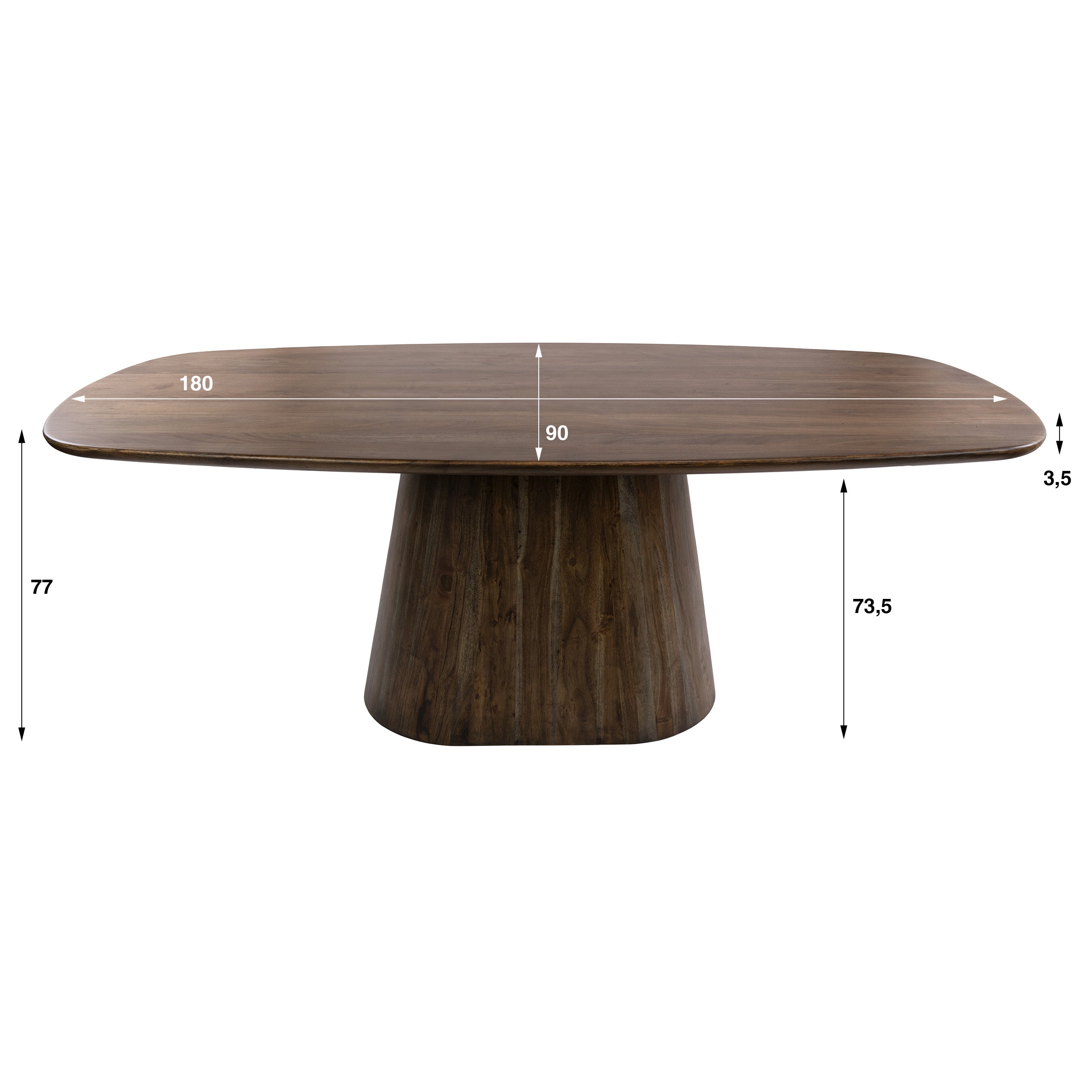 Eettafel Central deens ovaal 180cm / Massief acacia bruin – afbeelding 5