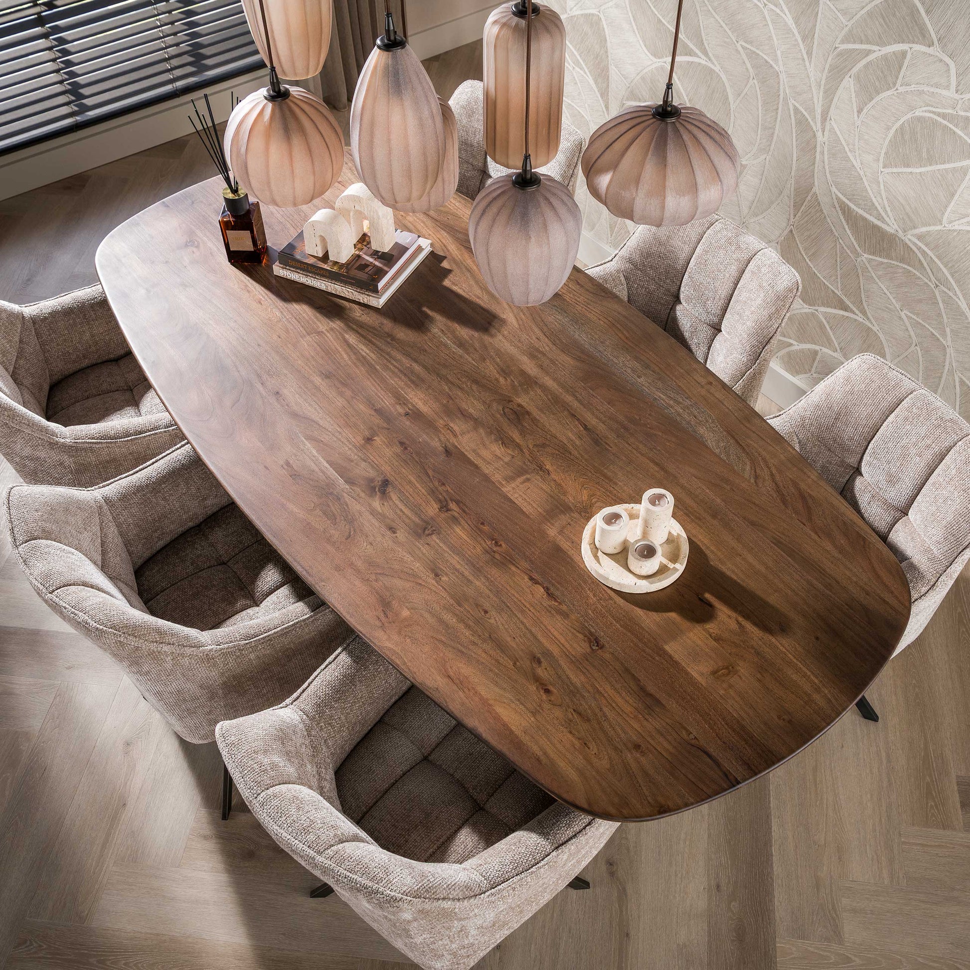 Eettafel Central deens ovaal 215cm / Massief acacia bruin – afbeelding 4