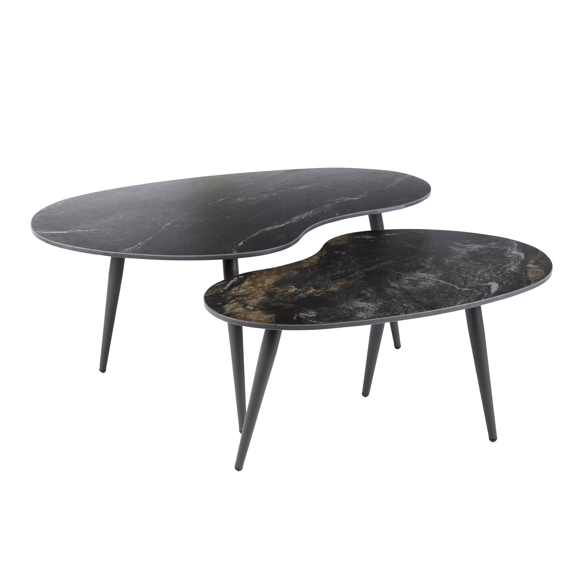 Salontafel Fossil niervormig set van 2 / Keramiek fossil black – afbeelding 3
