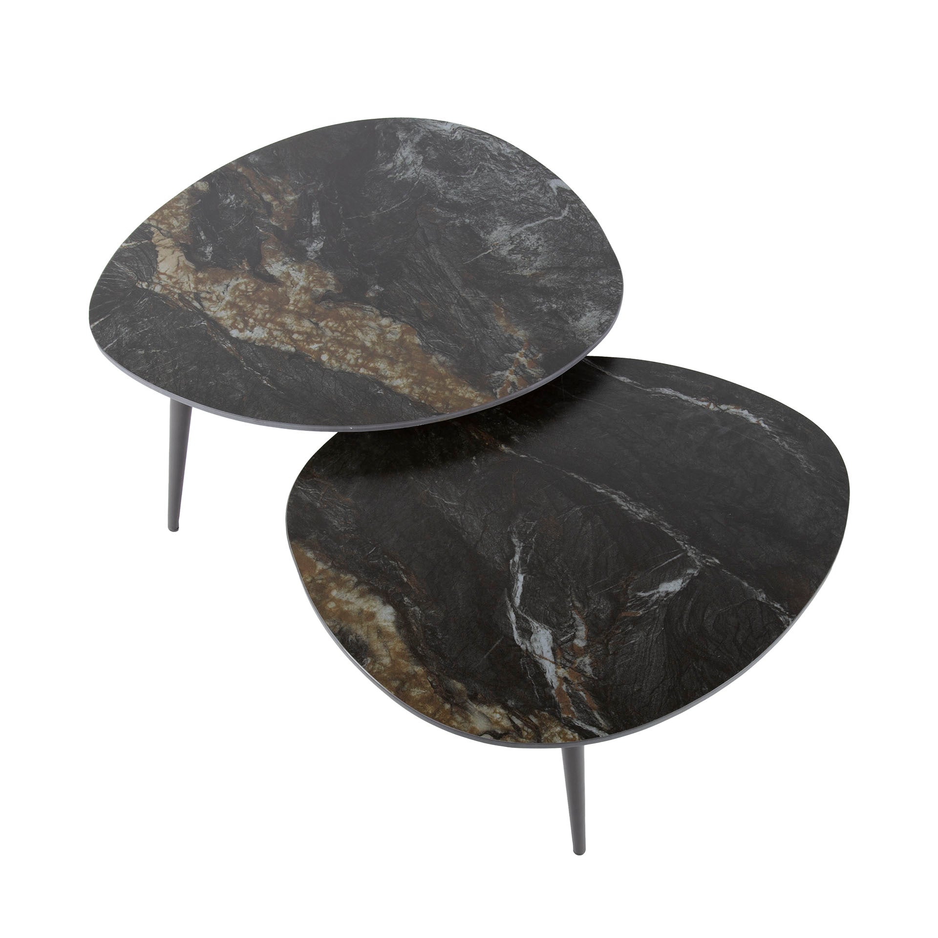 Salontafel Fossil organisch set van 2 / Keramiek fossil black – afbeelding 4