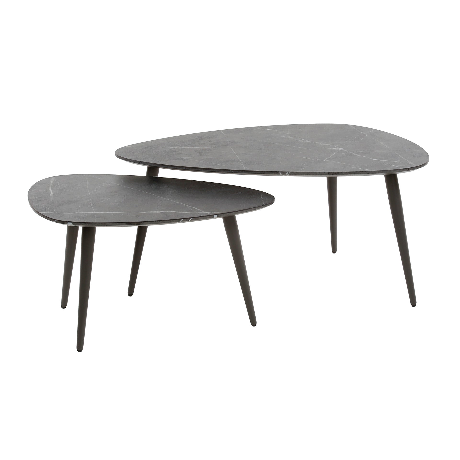 Salontafel Onyx peervormig set van 2 / 3D melamine graphite – afbeelding 6