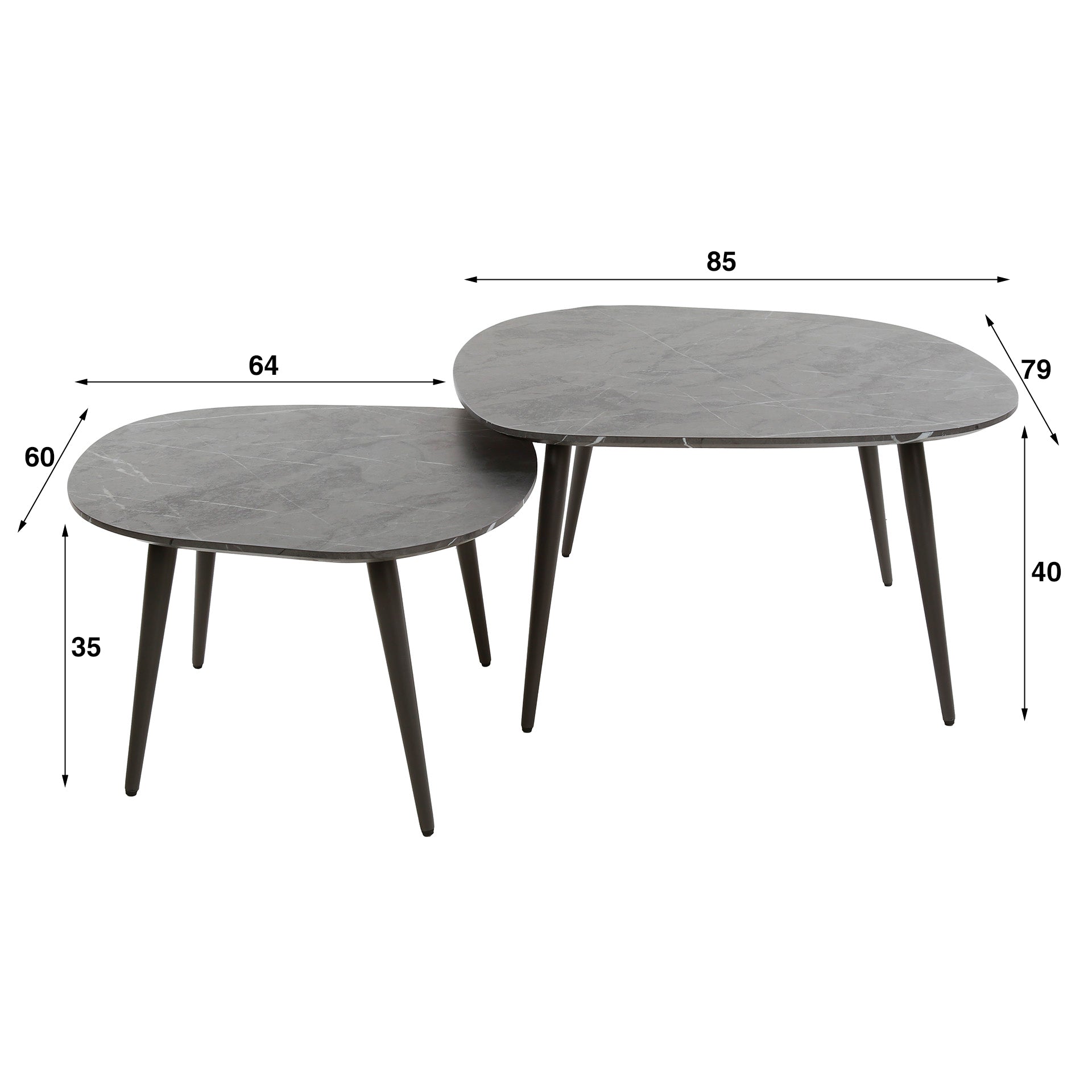 Salontafel Onyx rock set van 2 / 3D melamine graphite – afbeelding 6