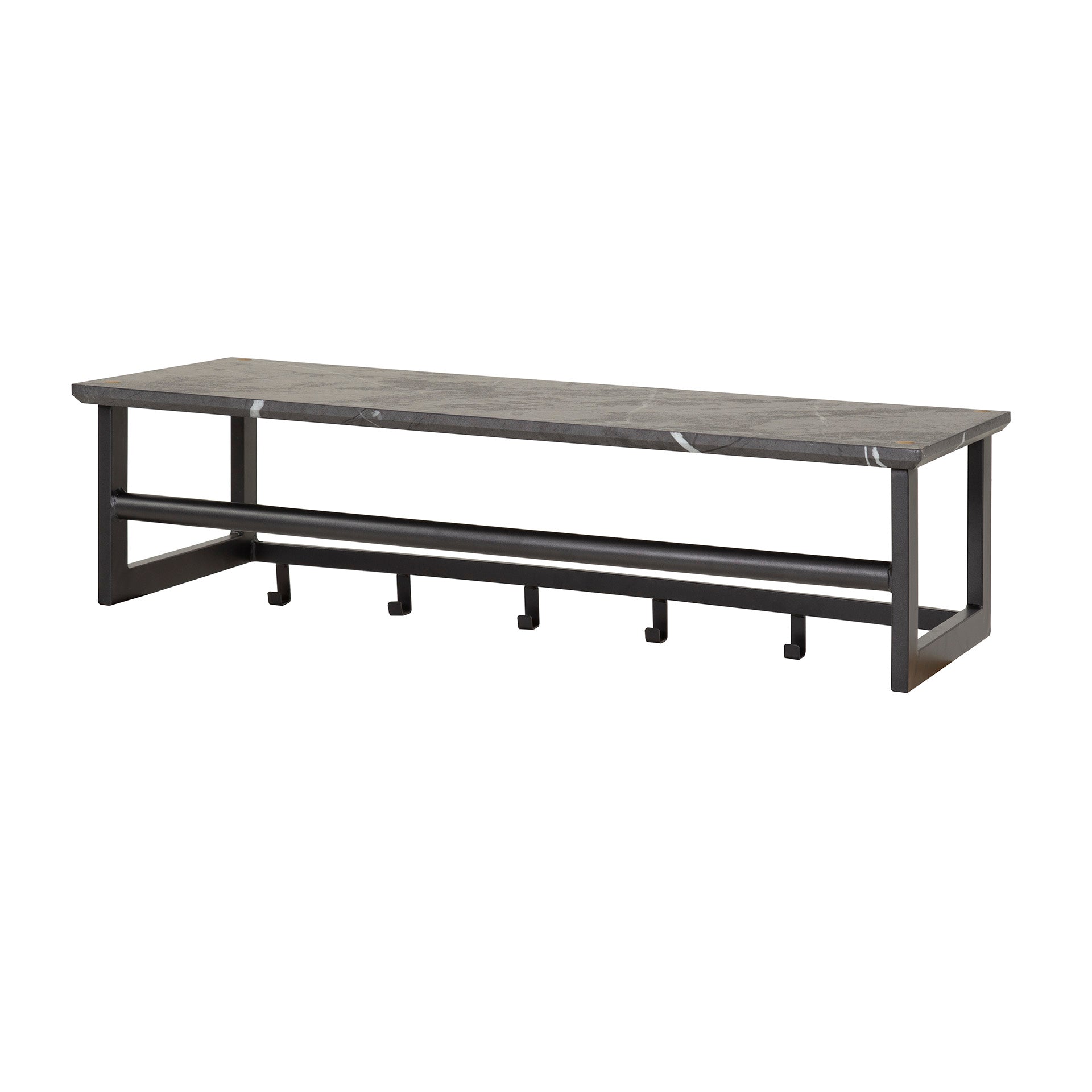 Kapstok Tenaro roede en hoedenplank 6 haken / 3D melamine graphite – afbeelding 3