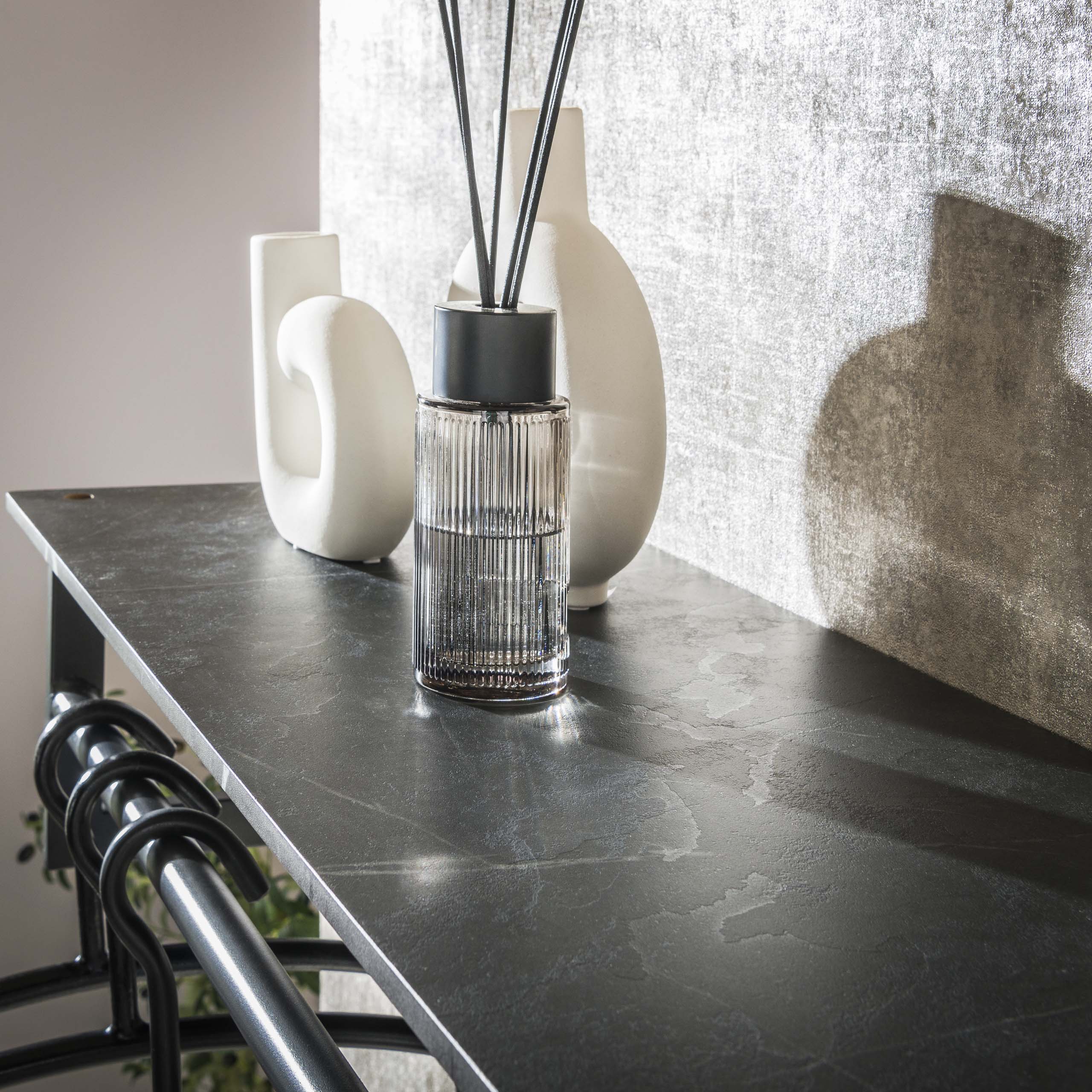 Kapstok Tenaro roede en hoedenplank 2x6 haken / 3D melamine graphite – afbeelding 2