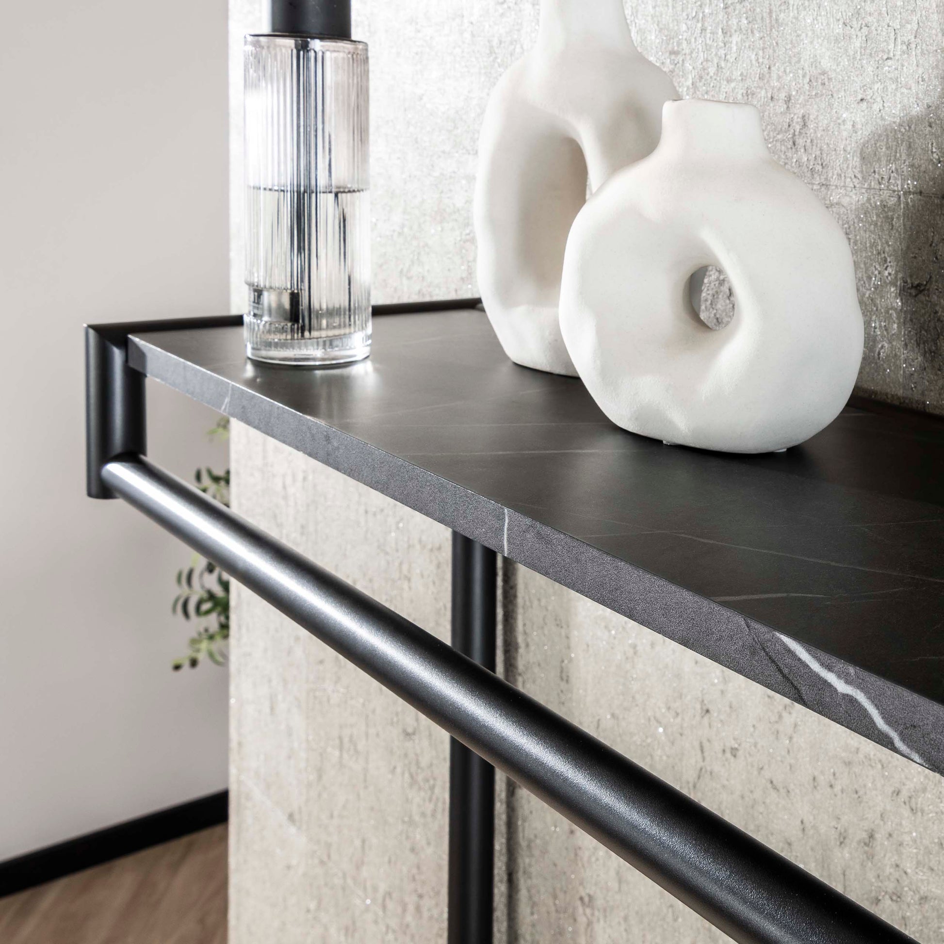 Kapstok Tenaro hoog roede en hoedenplank 2x10 haken / 3D melamine graphite – afbeelding 2
