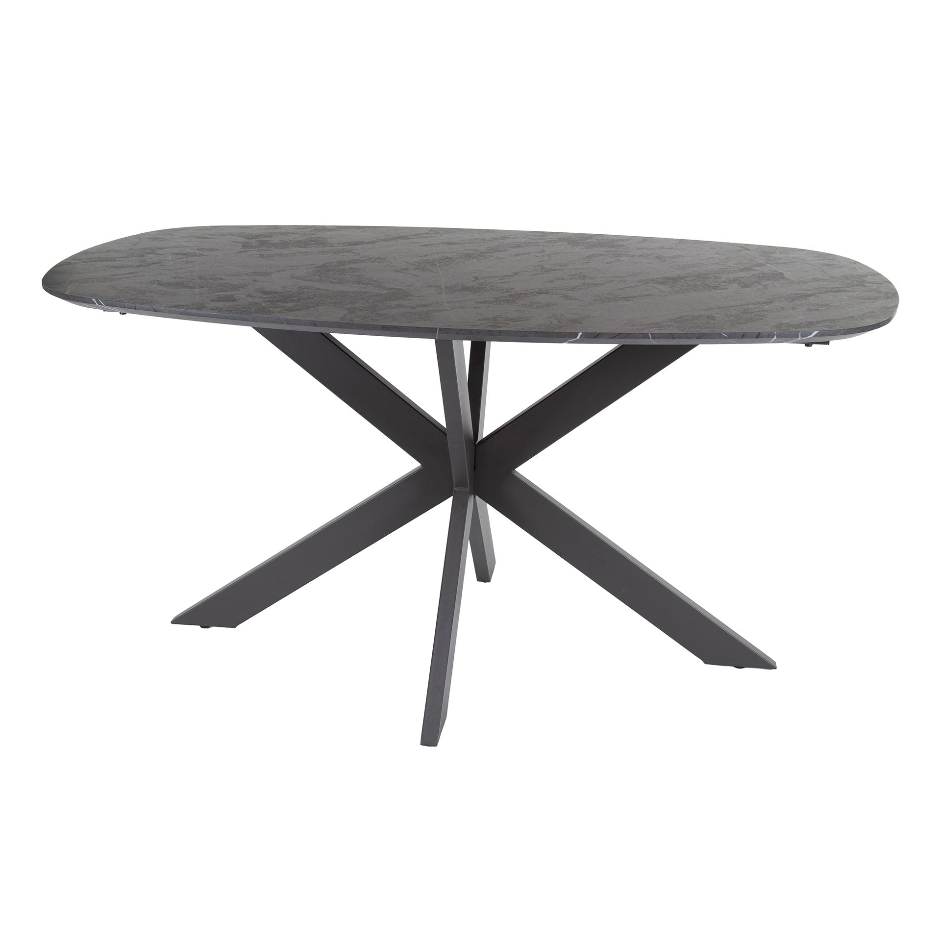 Eettafel Onyx Cross deens ovaal 150cm / 3D melamine graphite – afbeelding 3