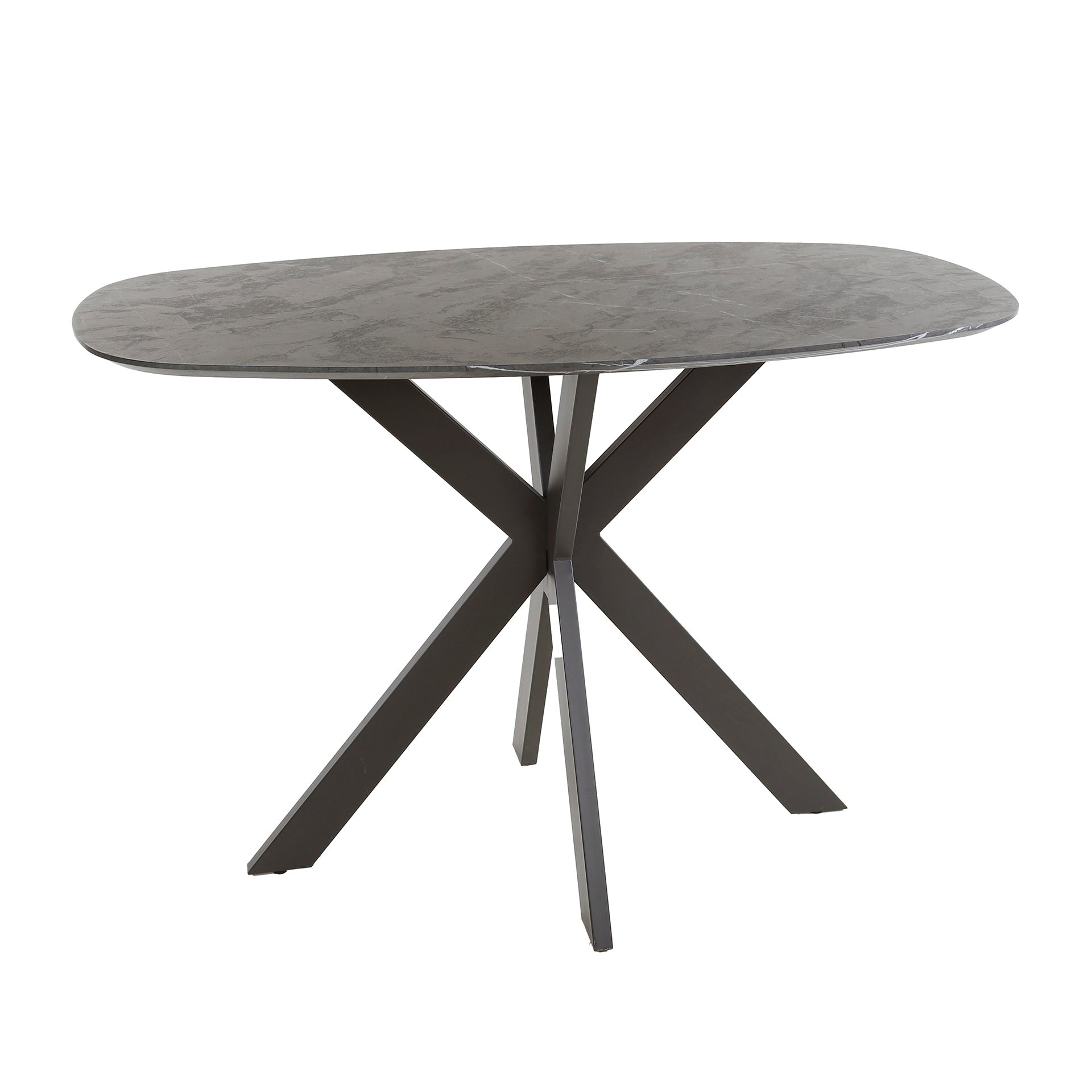 Bartafel Onyx Cross deens ovaal 140cm / 3D melamine graphite – afbeelding 6