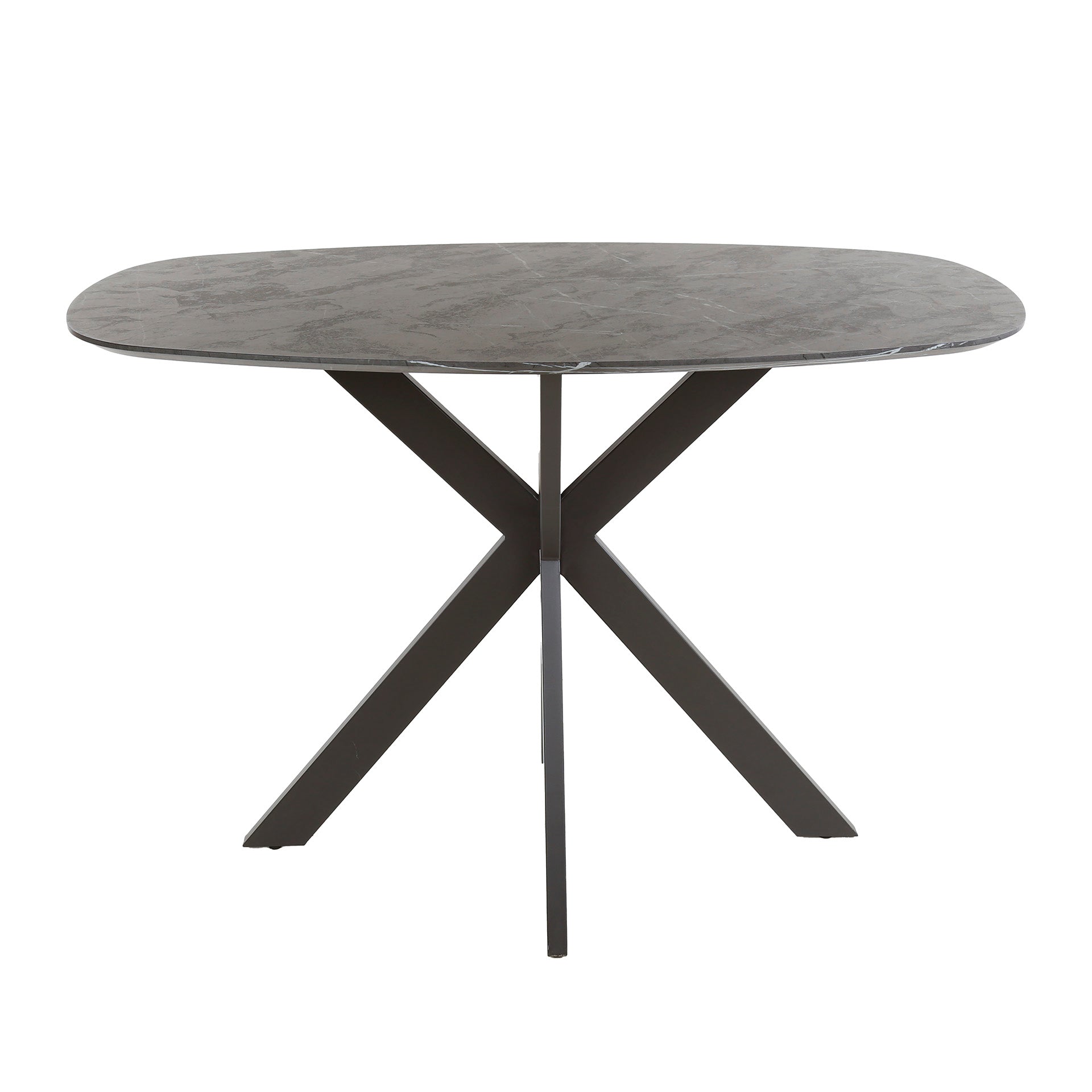 Bartafel Onyx Cross deens ovaal 140cm / 3D melamine graphite – afbeelding 5