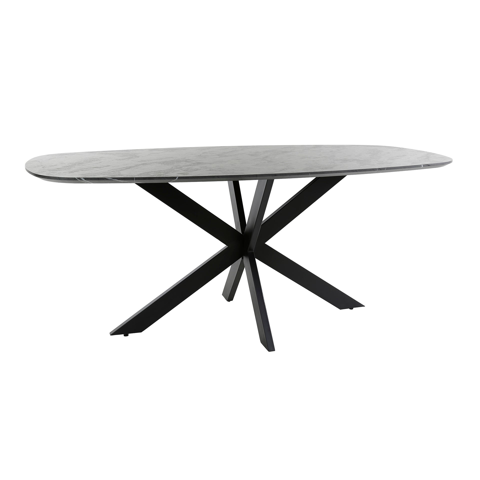 Eettafel Onyx Cross deens ovaal 180cm / 3D melamine graphite – afbeelding 6