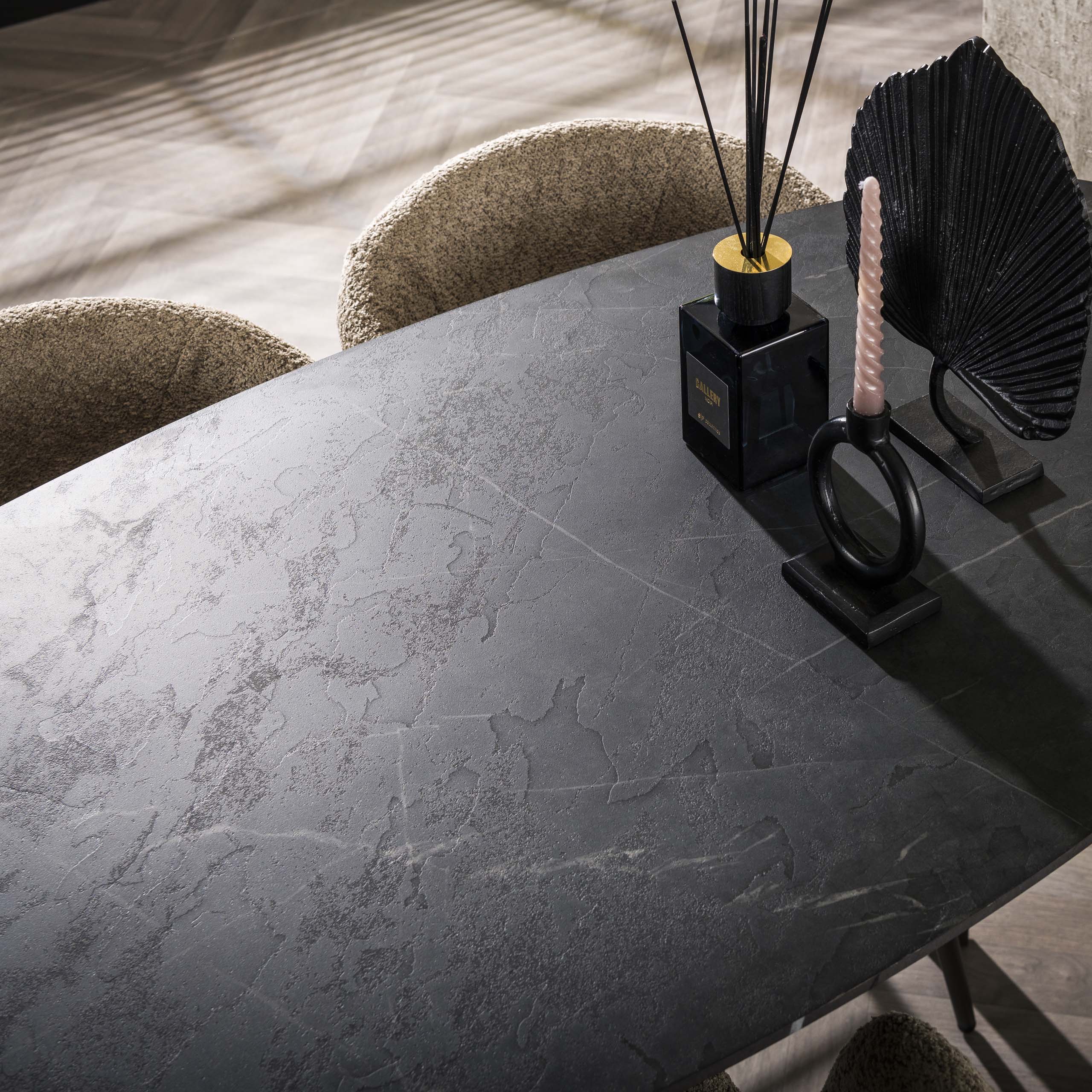 Bartafel Onyx deens ovaal 140cm / 3D melamine graphite – afbeelding 3