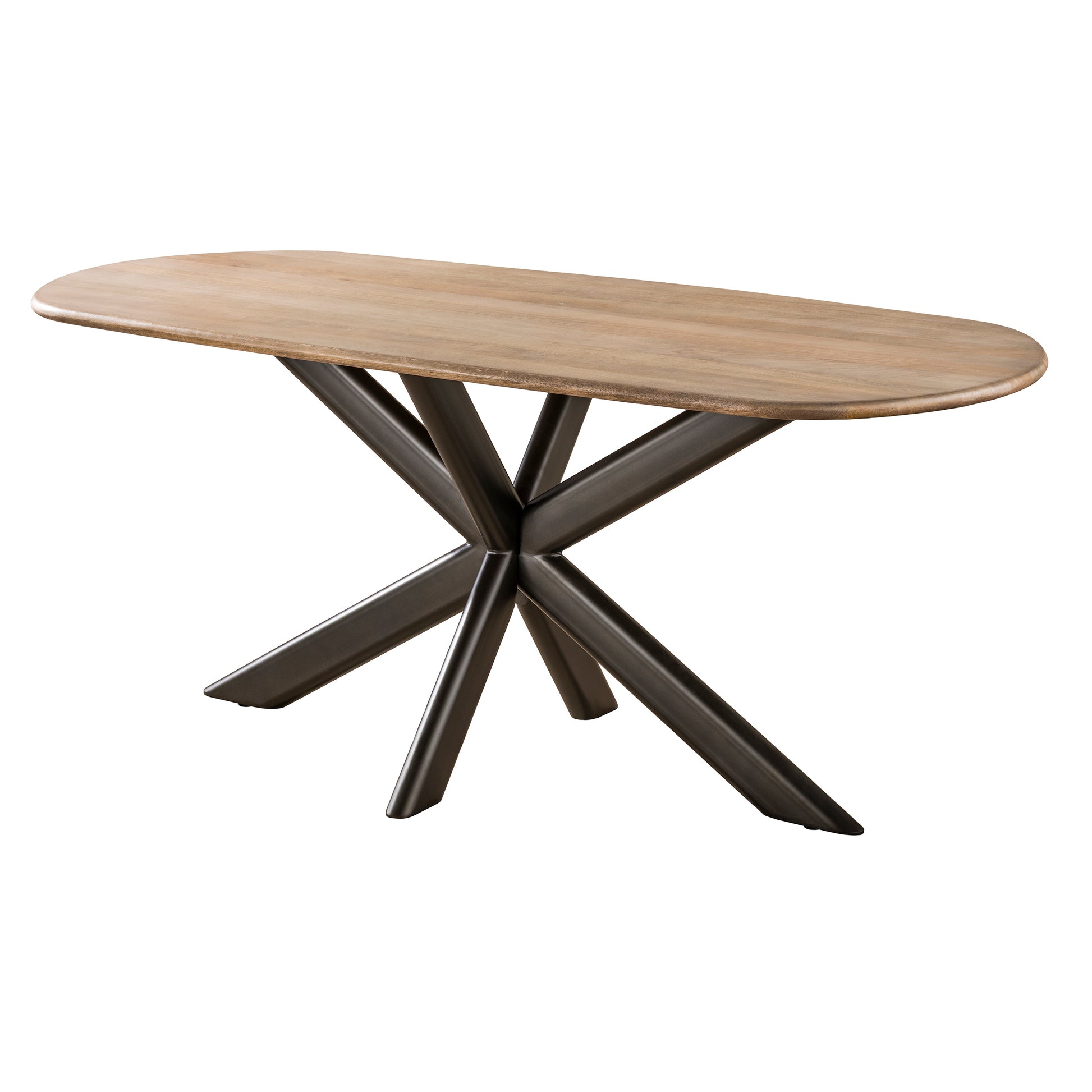 Eettafel Cliff ovale buis 180cm / Massief mango zand – afbeelding 7