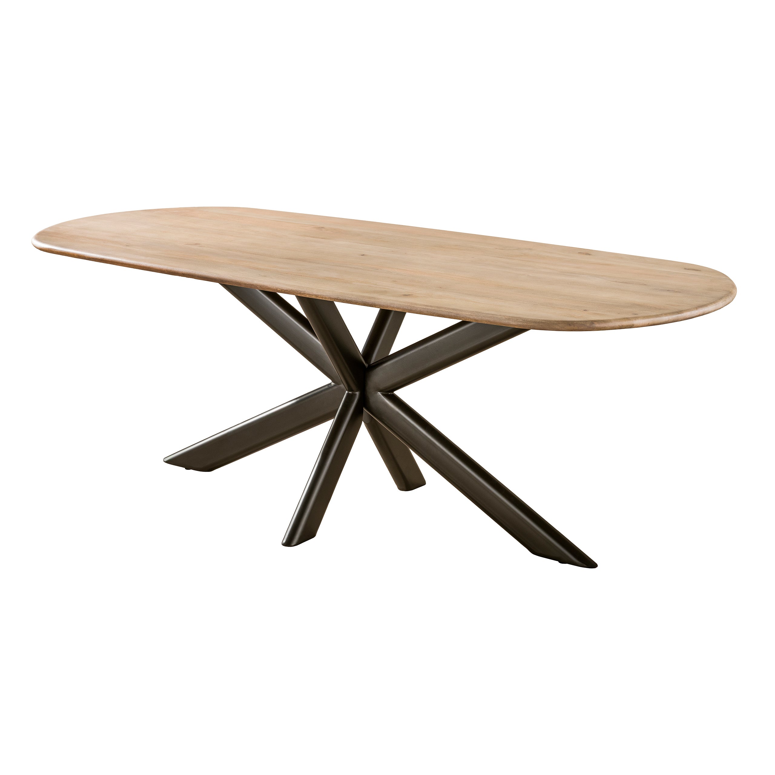 Eettafel Cliff ovale buis 215cm / Massief mango zand – afbeelding 7