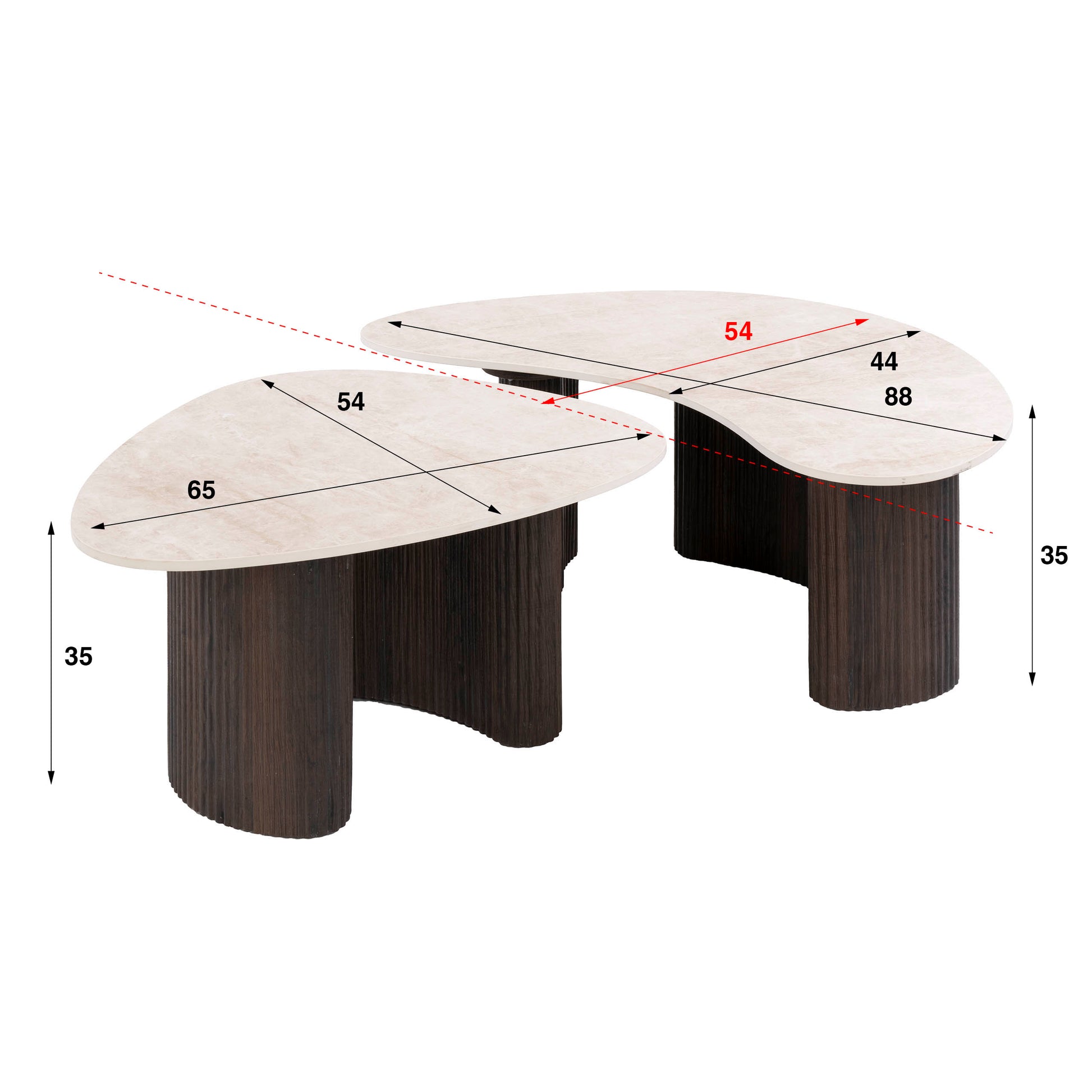 Salontafel Ceramo organisch set van 2 / 3D keramiek Taj Mahal – afbeelding 6