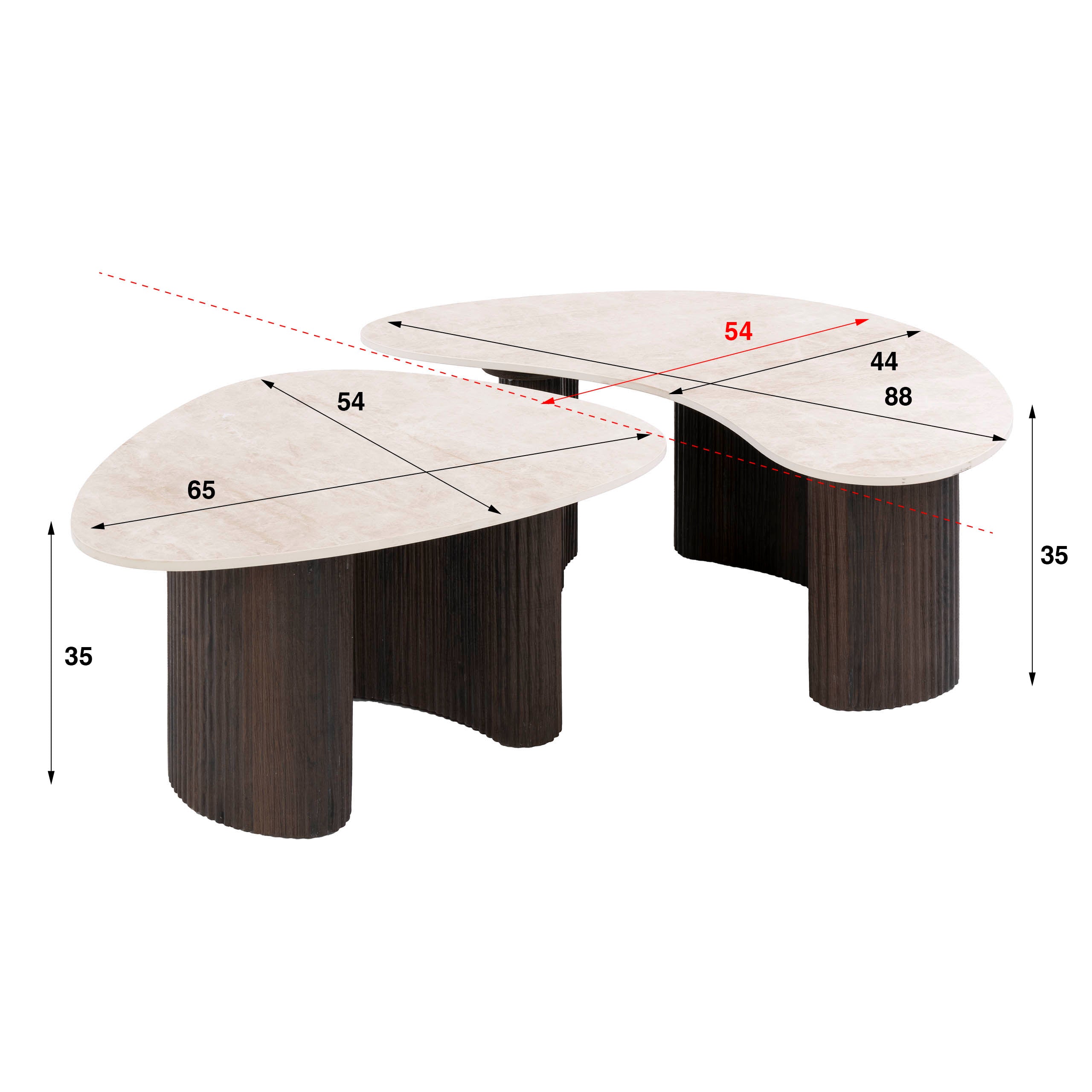 Salontafel Ceramo organisch set van 2 / 3D keramiek Taj Mahal – afbeelding 6