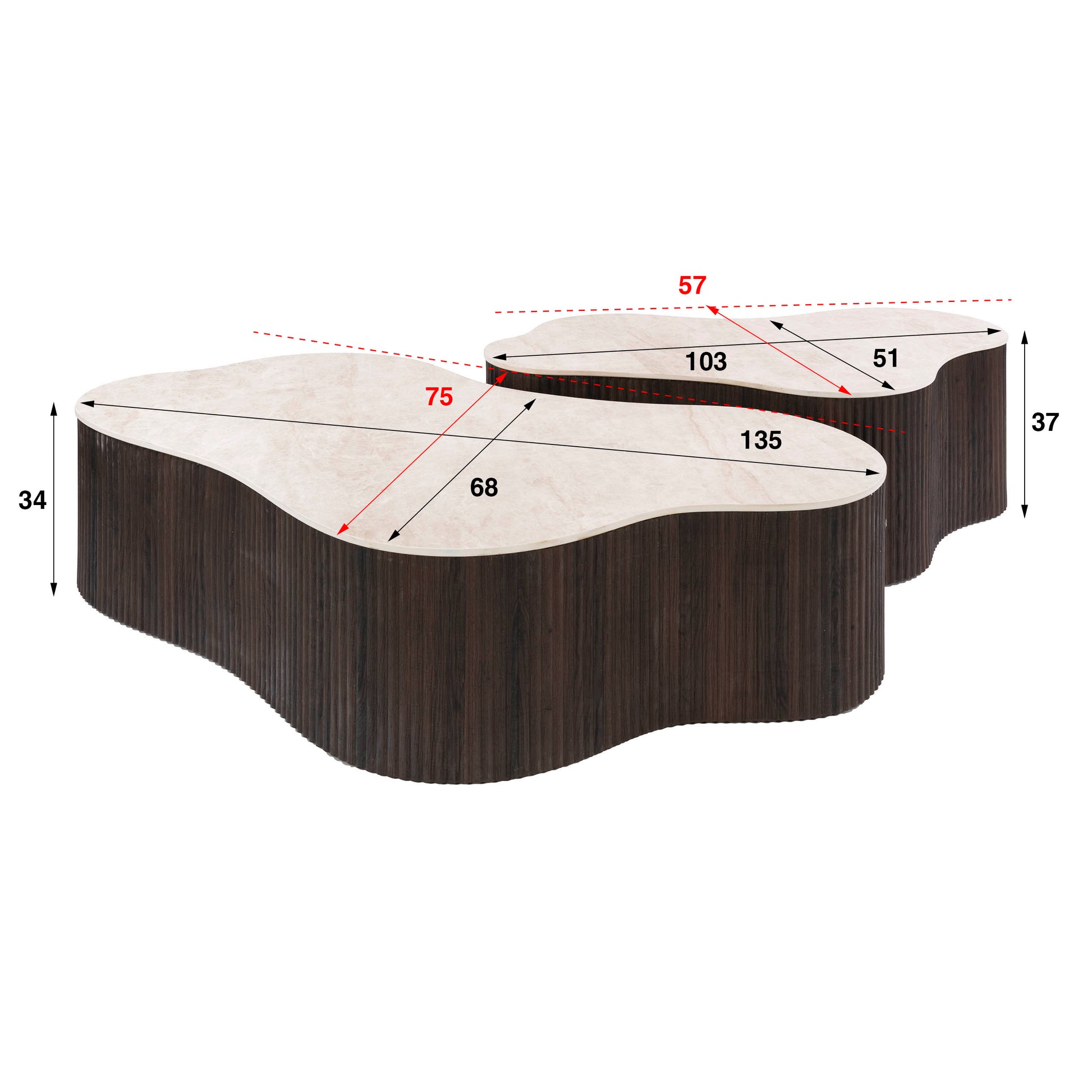 Salontafel Ceramo grande set van 2 / 3D keramiek Taj Mahal – afbeelding 5