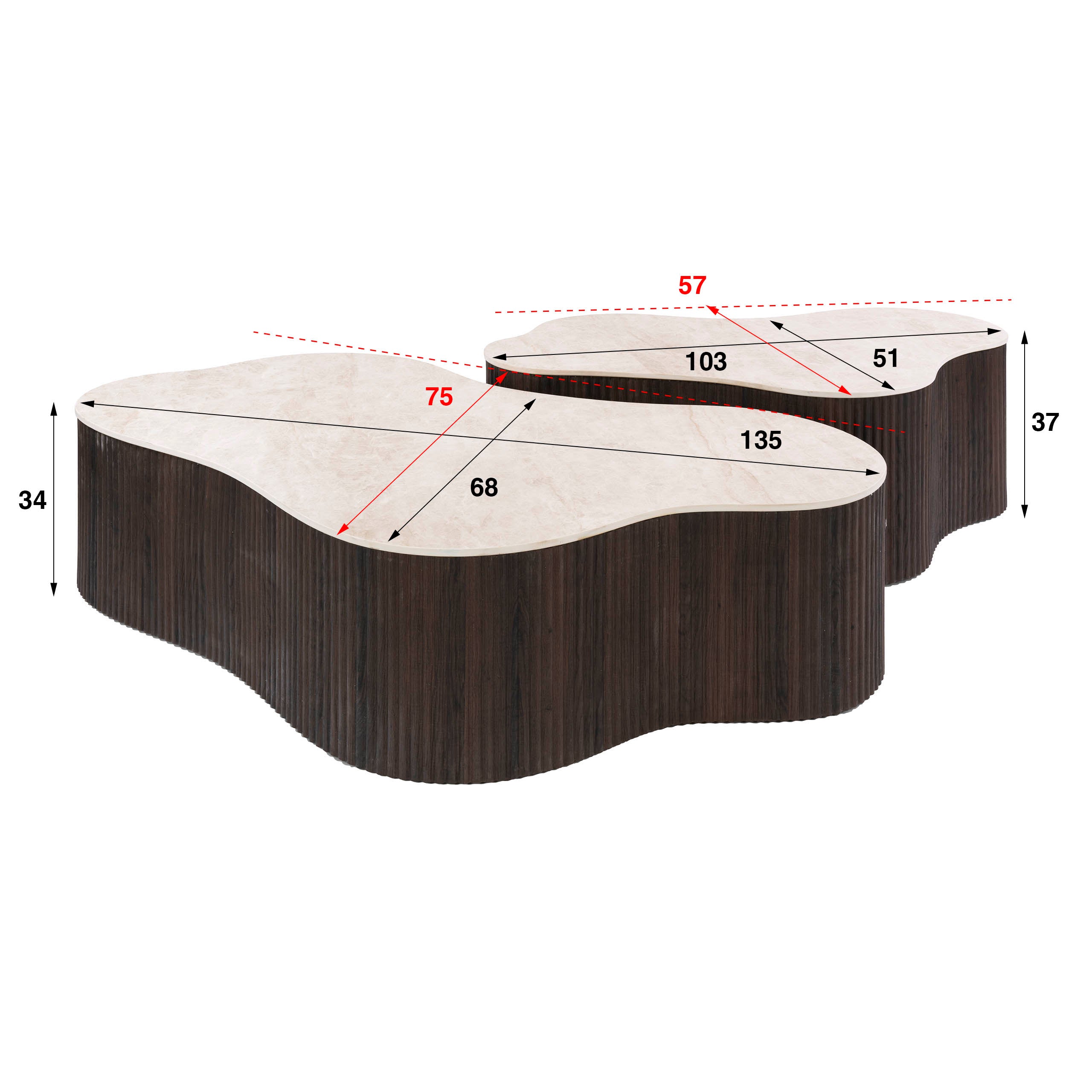 Salontafel Ceramo grande set van 2 / 3D keramiek Taj Mahal – afbeelding 5