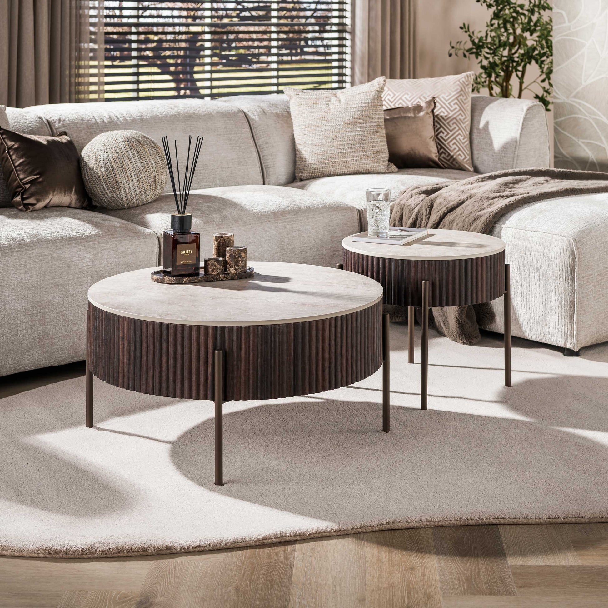 Salontafel Ceramo rond set van 2 / 3D keramiek Taj Mahal – afbeelding 1