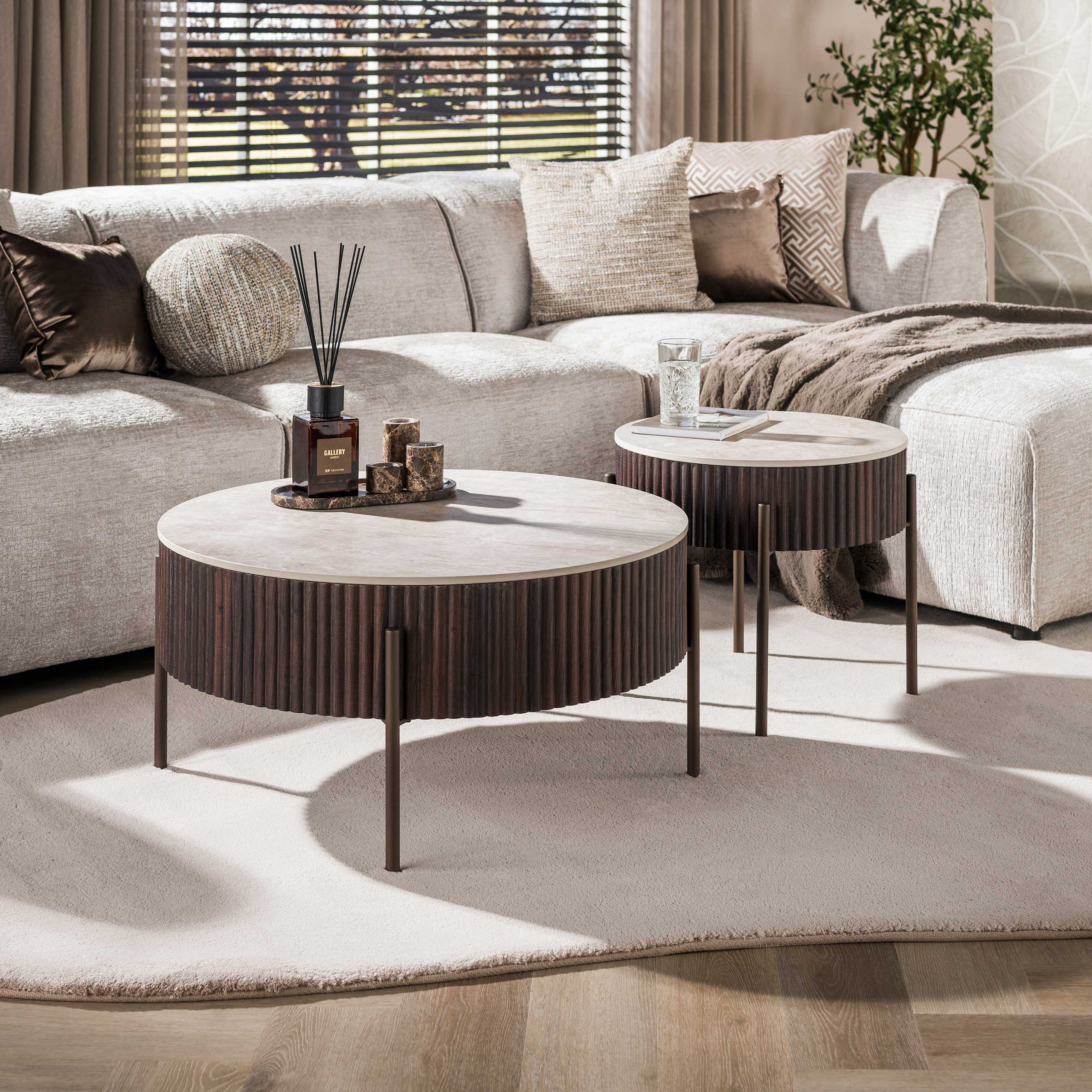 Salontafel Ceramo rond set van 2 / 3D keramiek Taj Mahal – afbeelding 1
