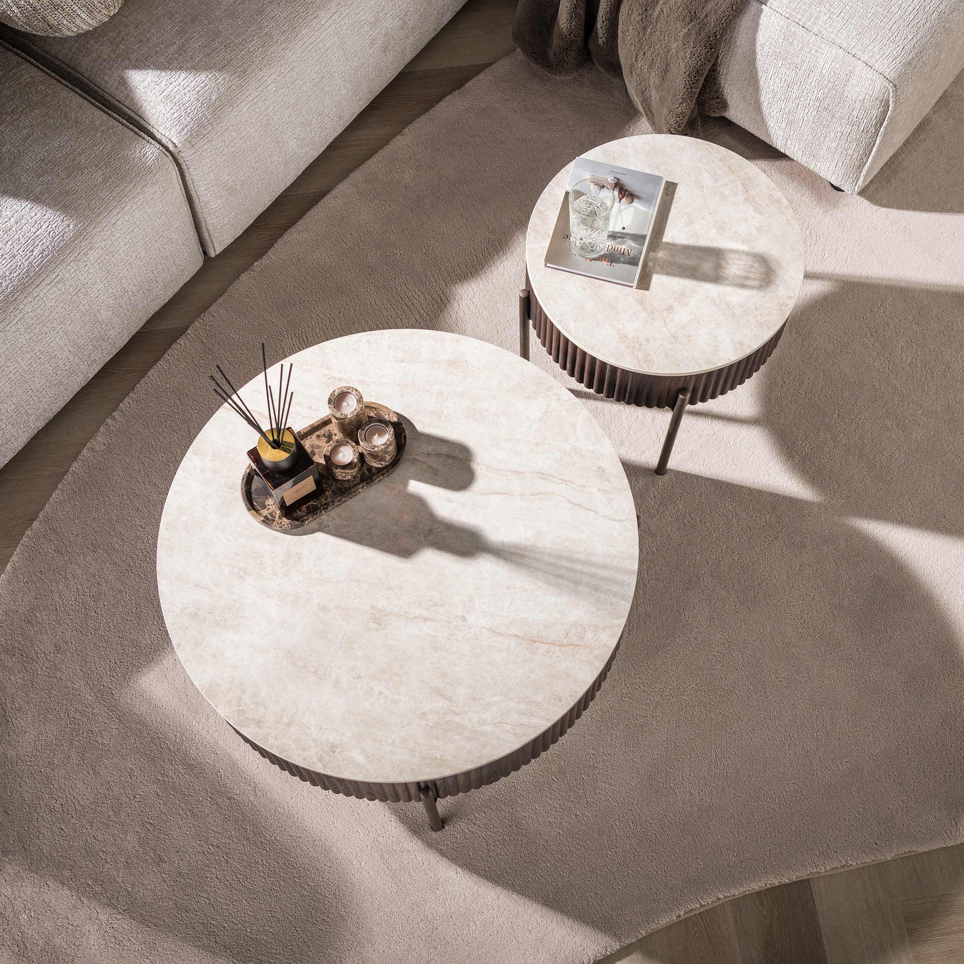 Salontafel Ceramo rond set van 2 / 3D keramiek Taj Mahal – afbeelding 2