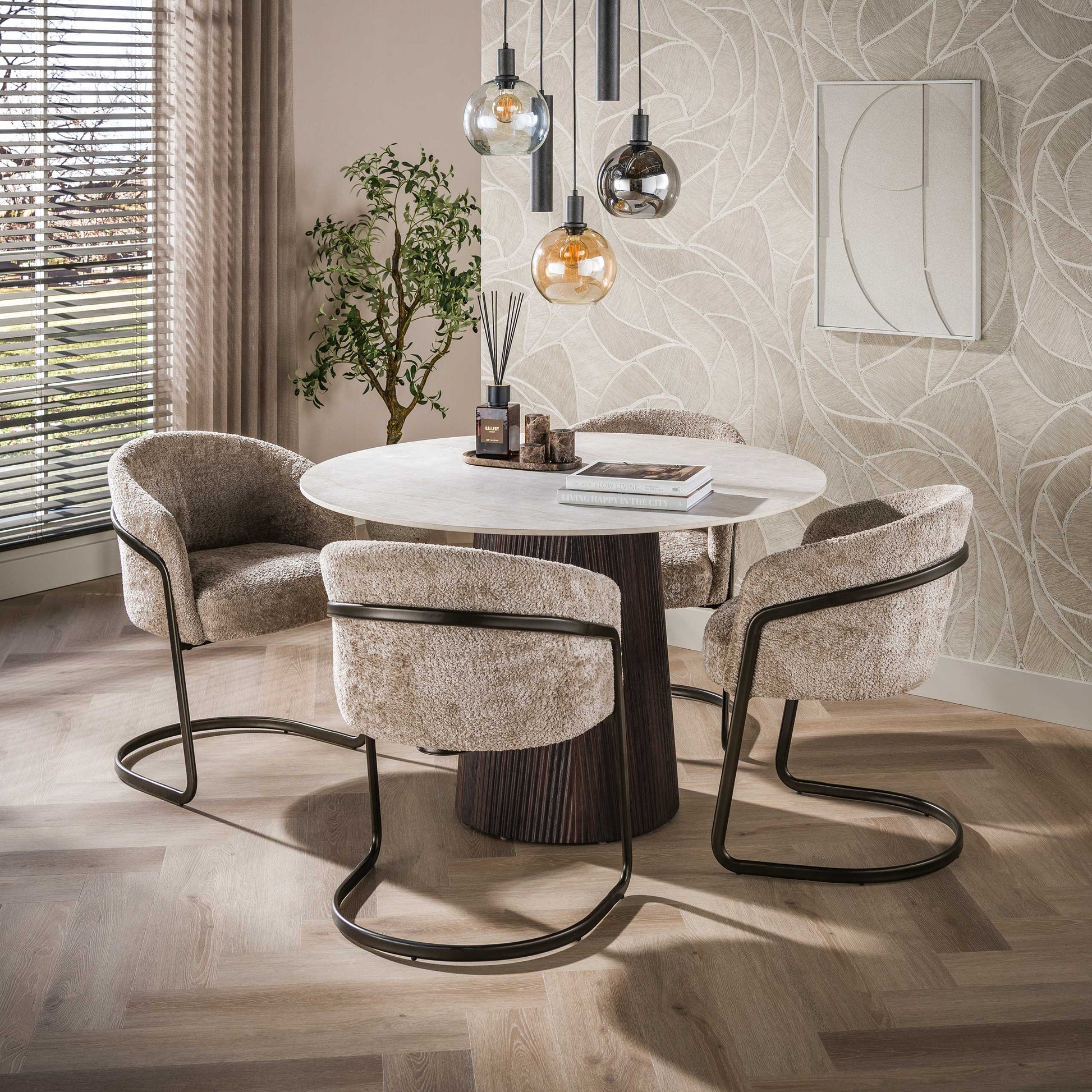 Eettafel Ceramo Centro rond Ø120cm / 3D keramiek Taj Mahal – afbeelding 1
