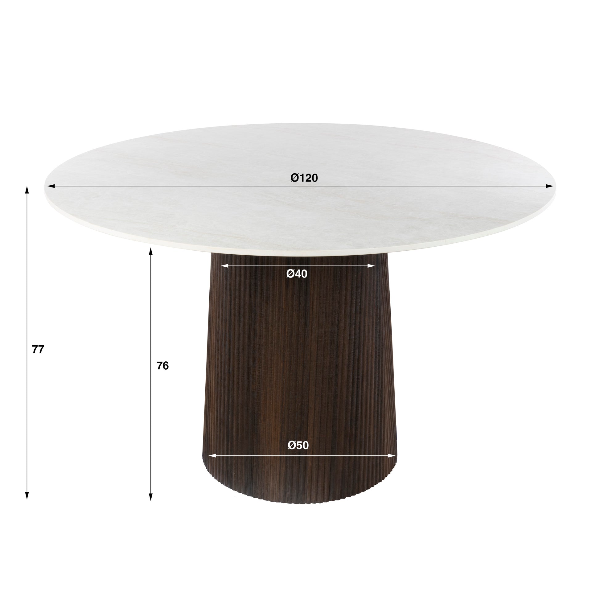 Eettafel Ceramo Centro rond Ø120cm / 3D keramiek Taj Mahal – afbeelding 7