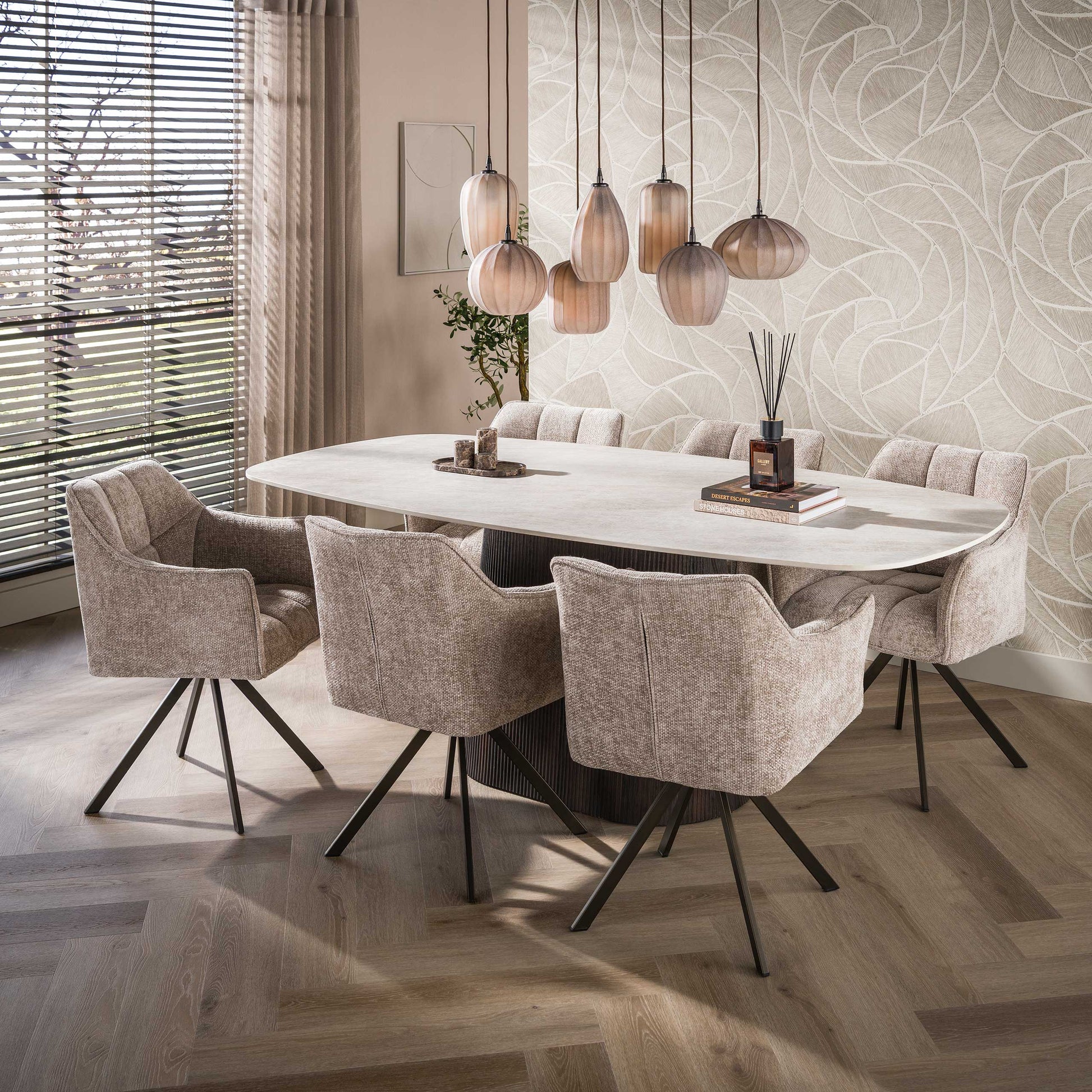 Eettafel Ceramo Centro deens ovaal 215cm / 3D keramiek Taj Mahal – afbeelding 1