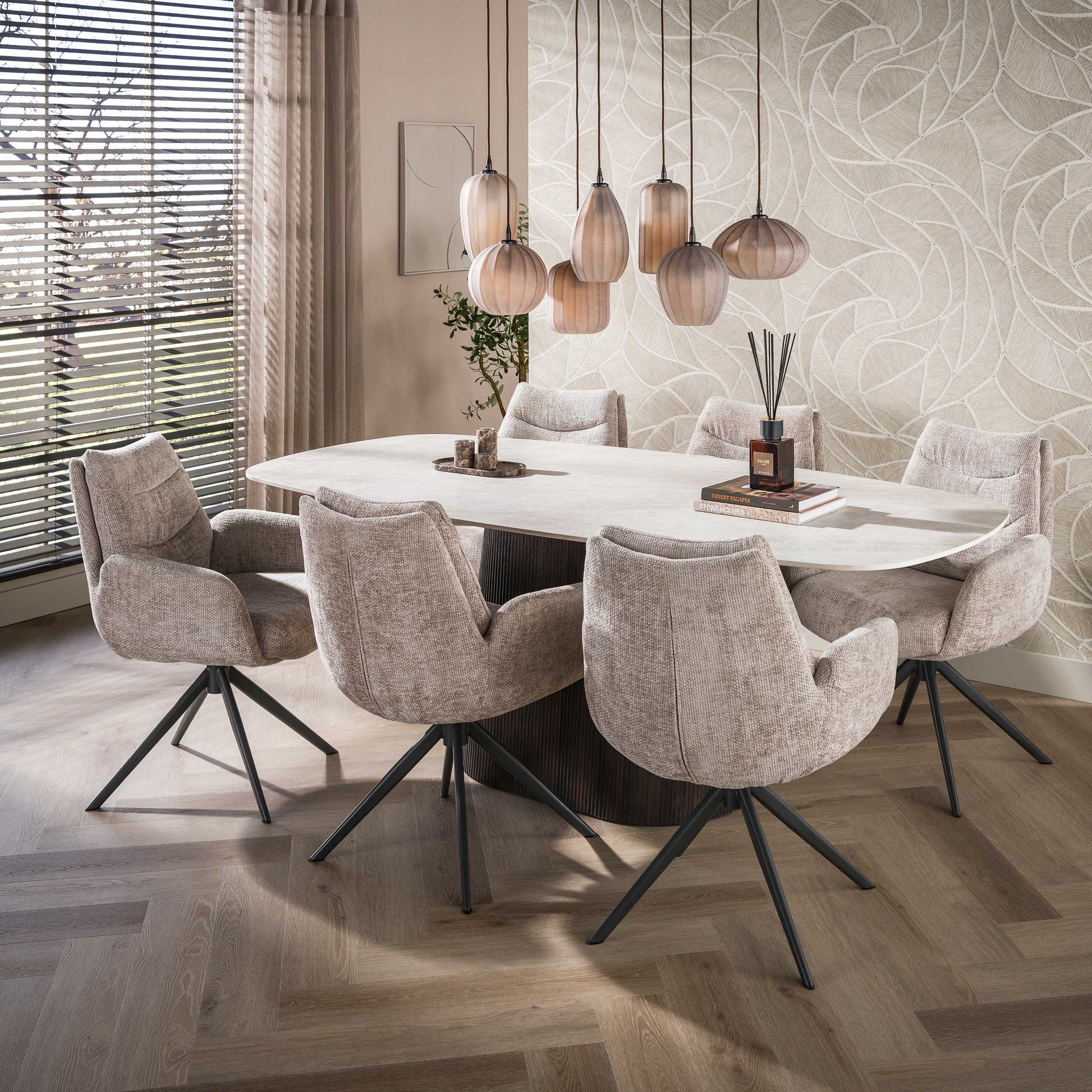 Eettafel Ceramo Centro deens ovaal 215cm / 3D keramiek Taj Mahal – afbeelding 2