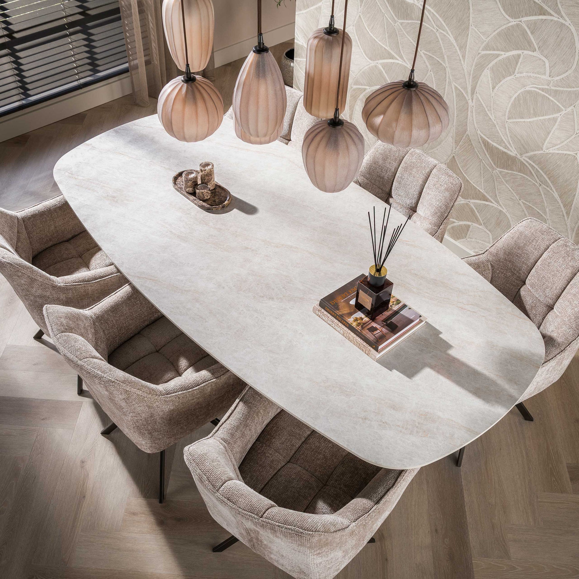Eettafel Ceramo Centro deens ovaal 215cm / 3D keramiek Taj Mahal – afbeelding 3
