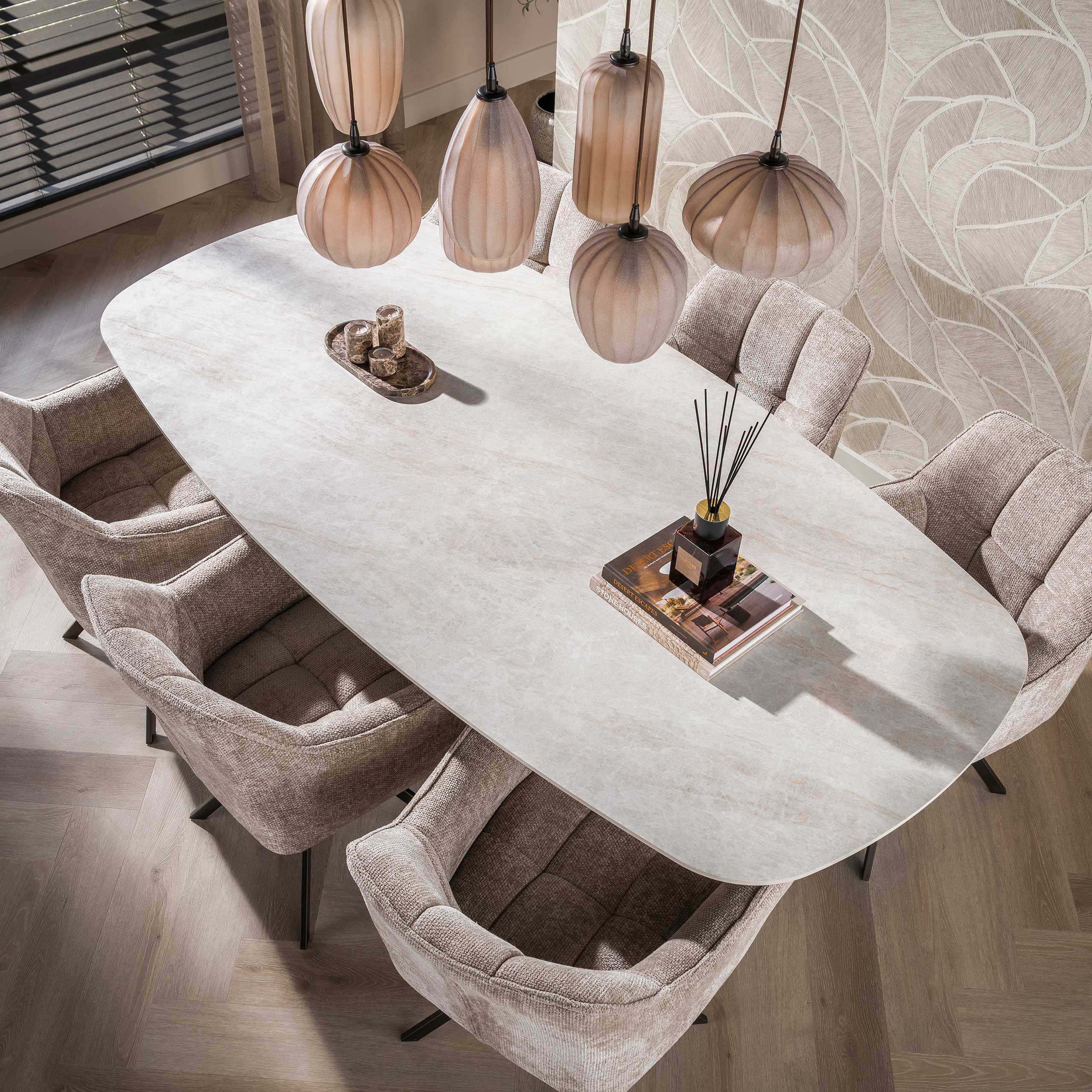 Eettafel Ceramo Centro deens ovaal 215cm / 3D keramiek Taj Mahal – afbeelding 3