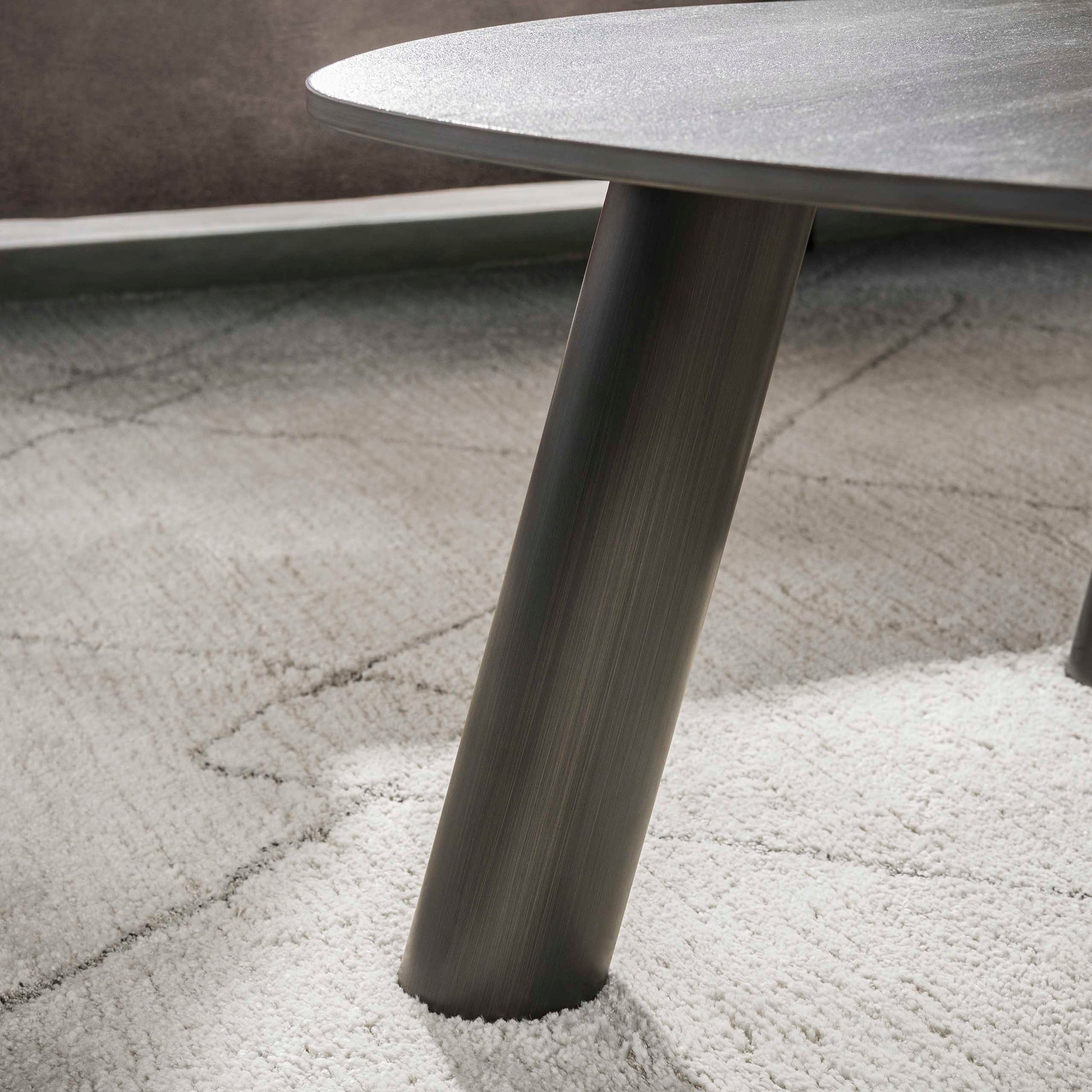 Salontafel Twin log set van 2 / 3D keramiek travertin zwart/grijs – afbeelding 4