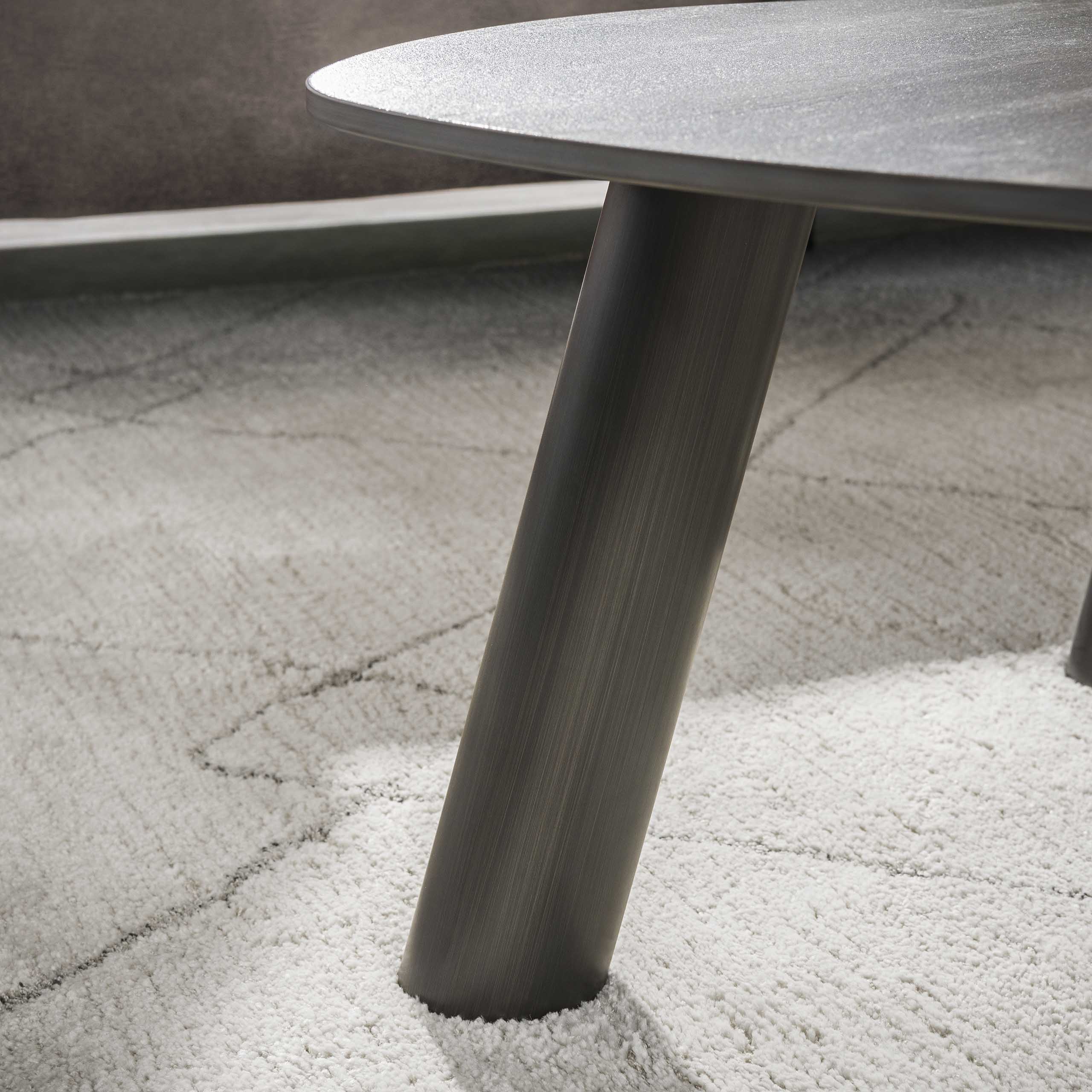 Salontafel Twin log set van 2 / 3D keramiek travertin zwart/grijs – afbeelding 4