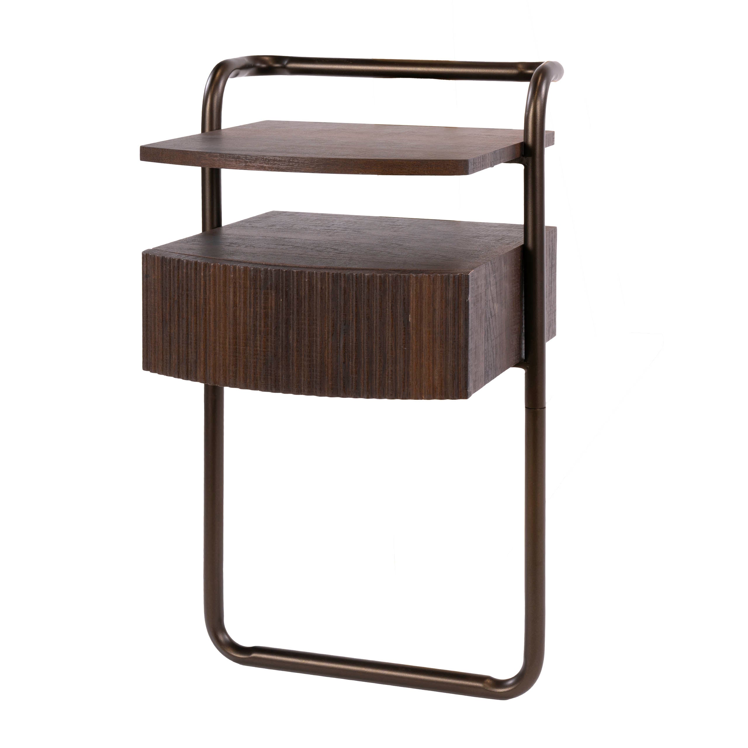 Nachtkastje Bend 1 lade / 3D eiken donkerbruin – afbeelding 4
