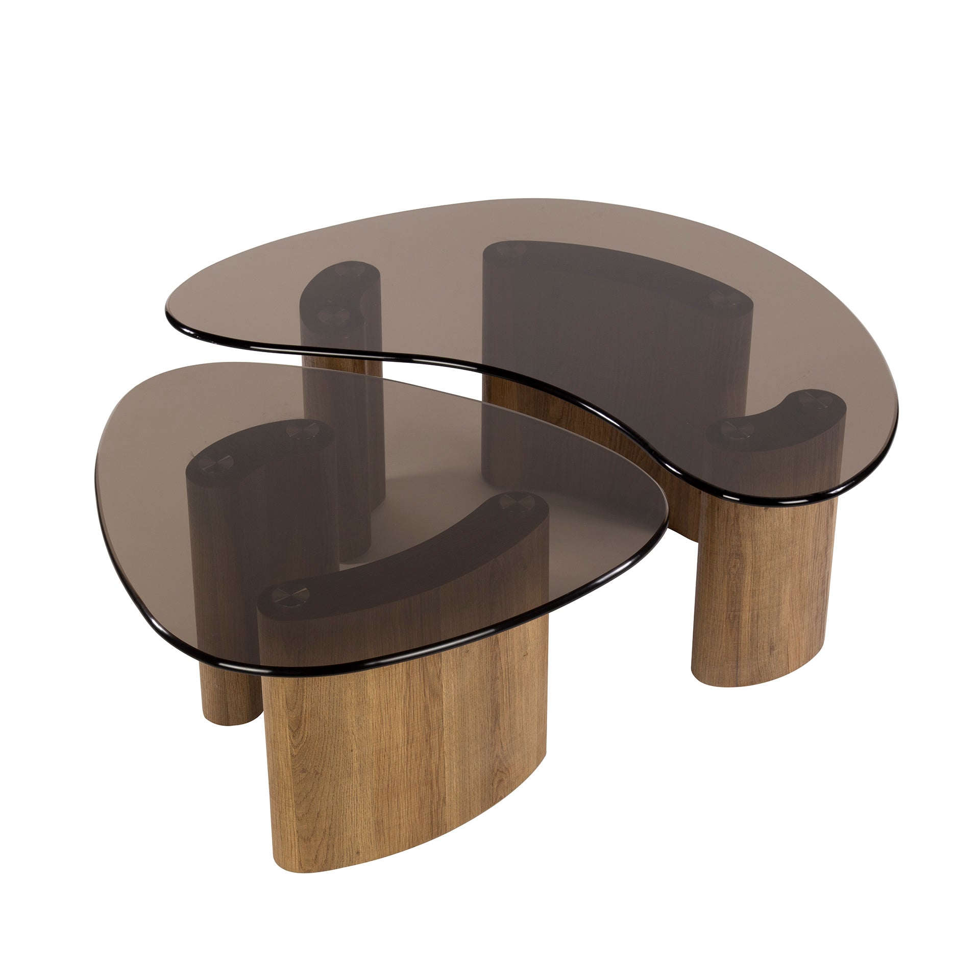 Salontafel Tinto organisch set van 2 / Brons glas – afbeelding 7