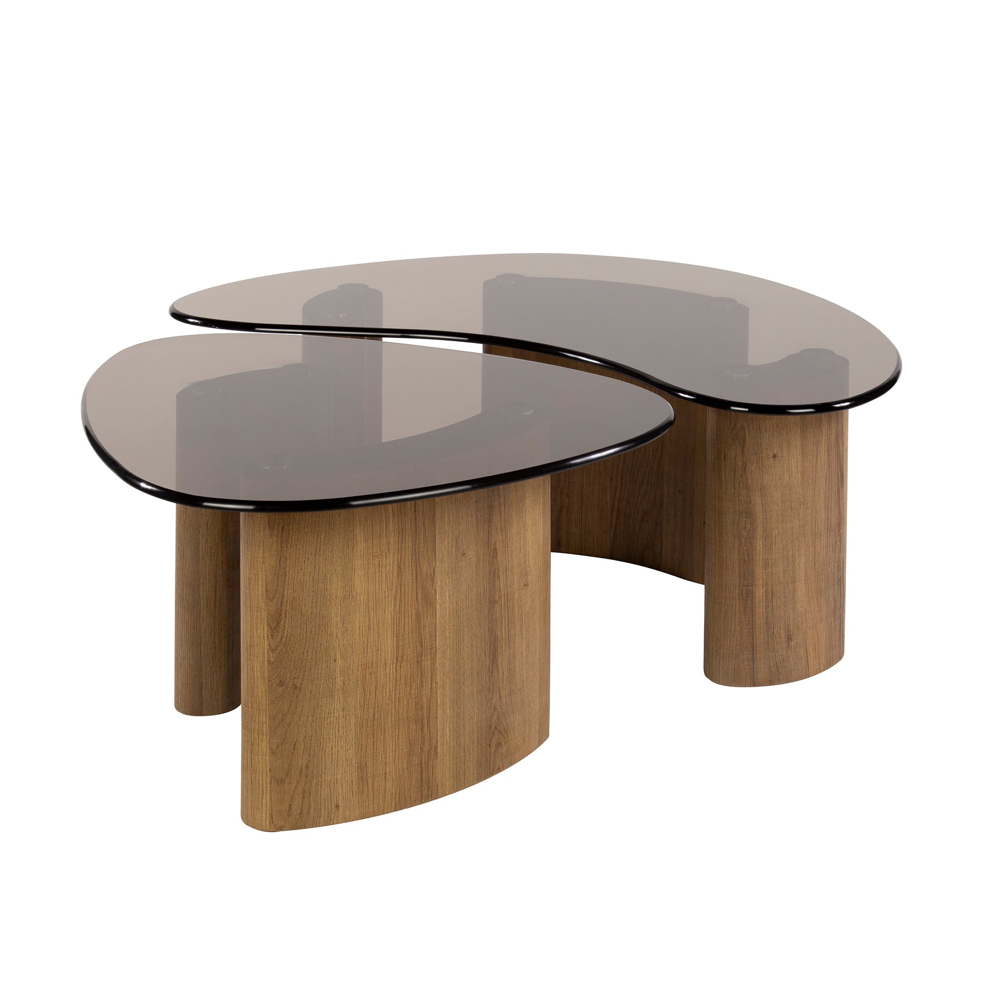 Salontafel Tinto organisch set van 2 / Brons glas – afbeelding 6