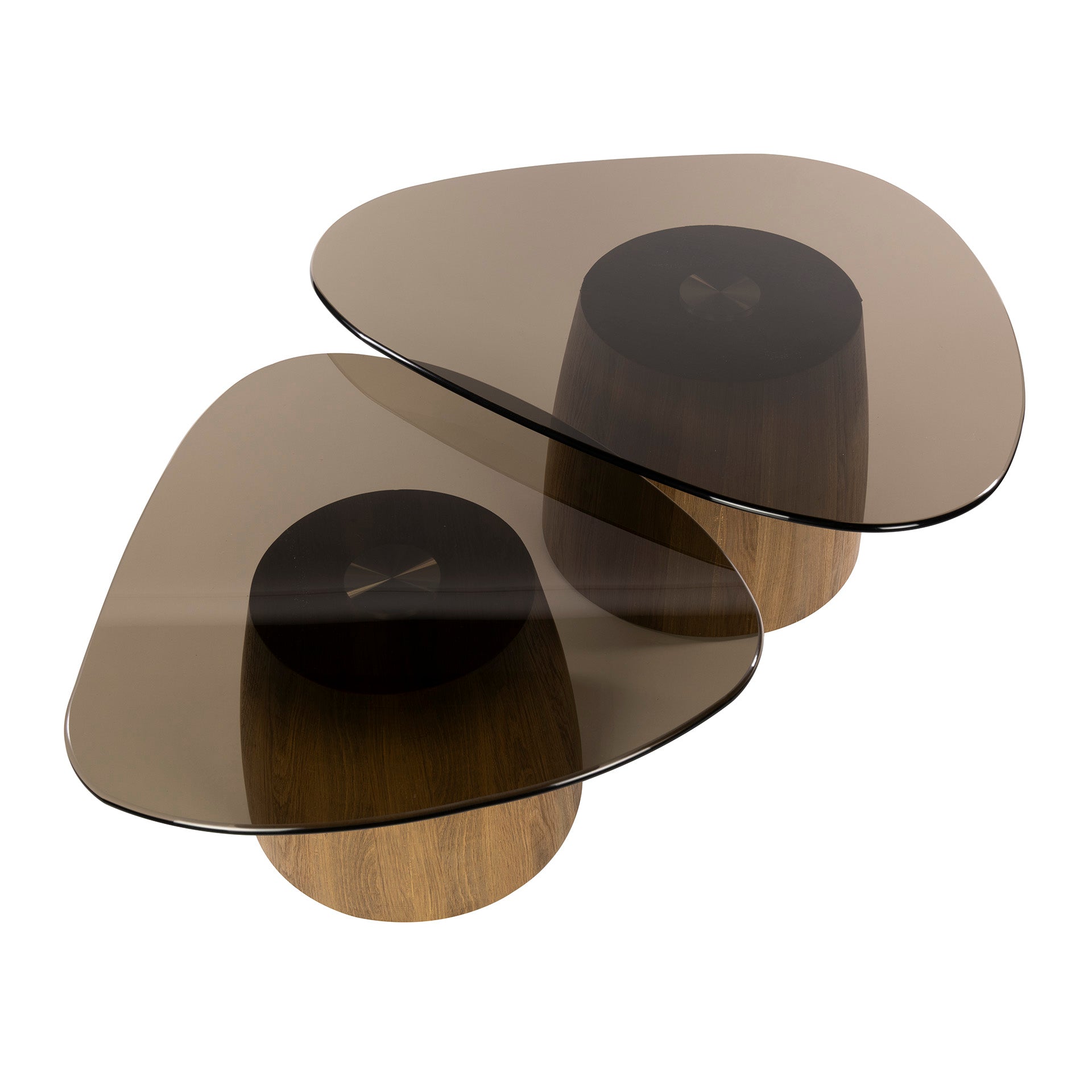 Salontafel Tinto driehoekig set van 2 / Brons glas – afbeelding 8