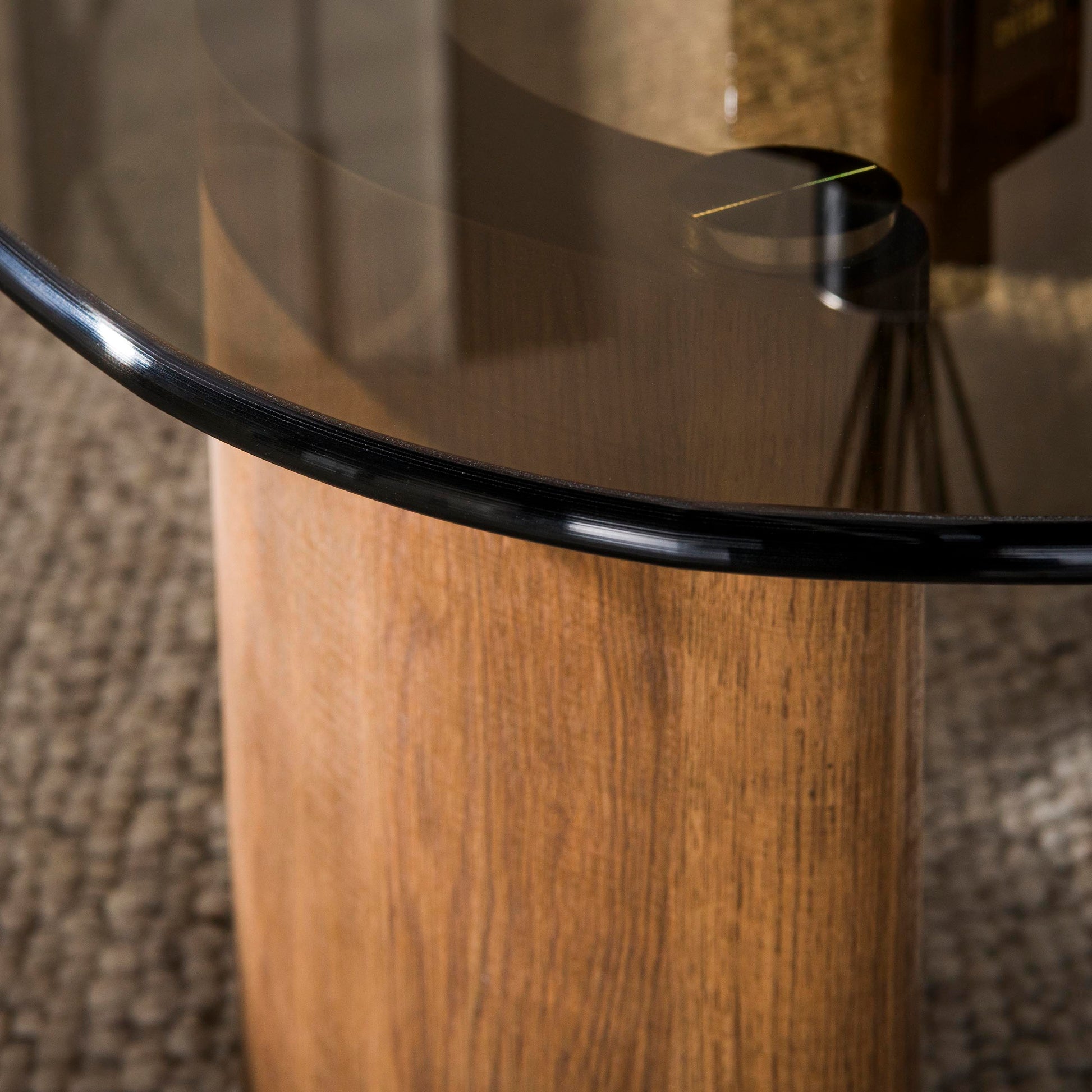 Salontafel Tinto organisch 130cm / Brons glas – afbeelding 3