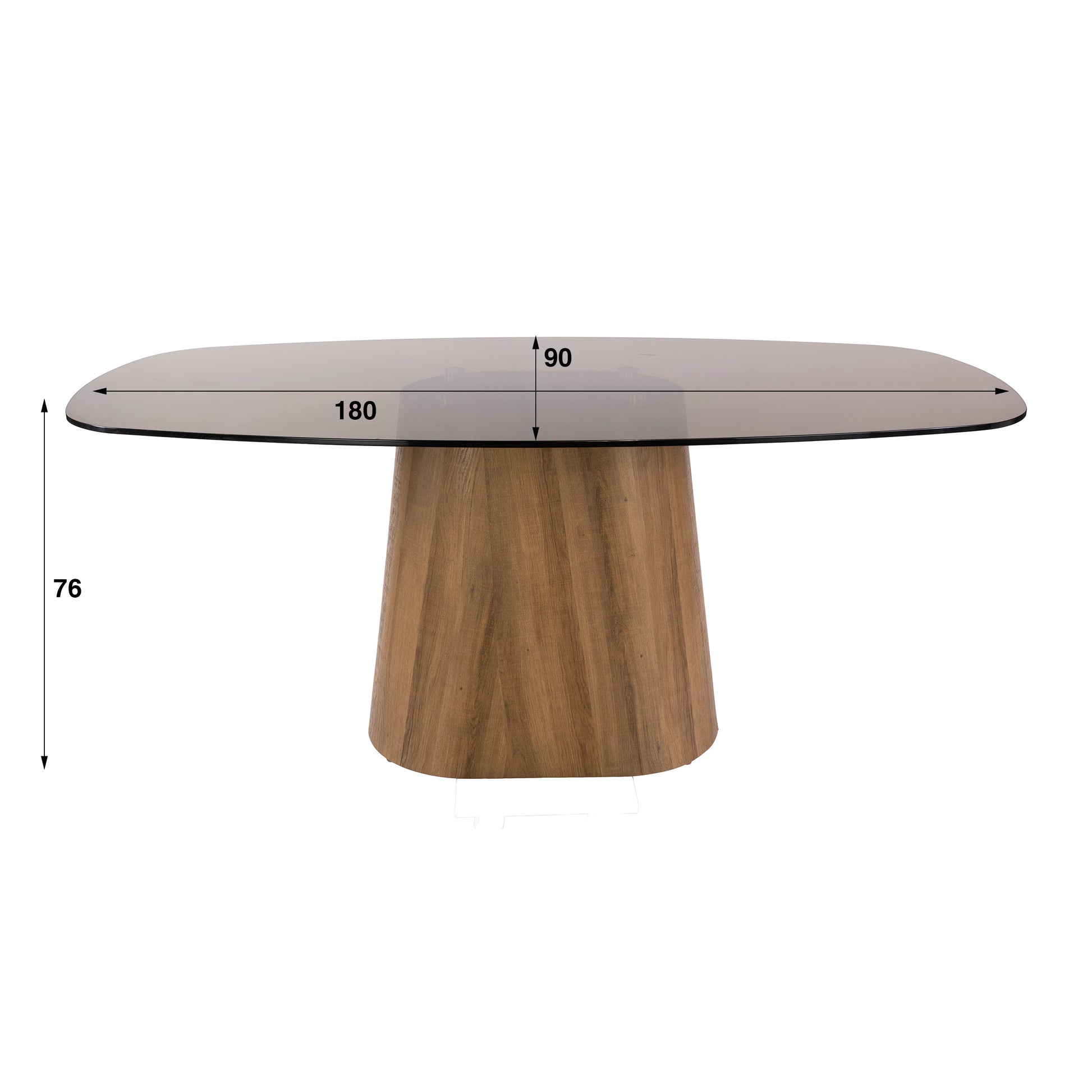 Eettafel Tinto Centro deens ovaal 180cm / Brons glas – afbeelding 6