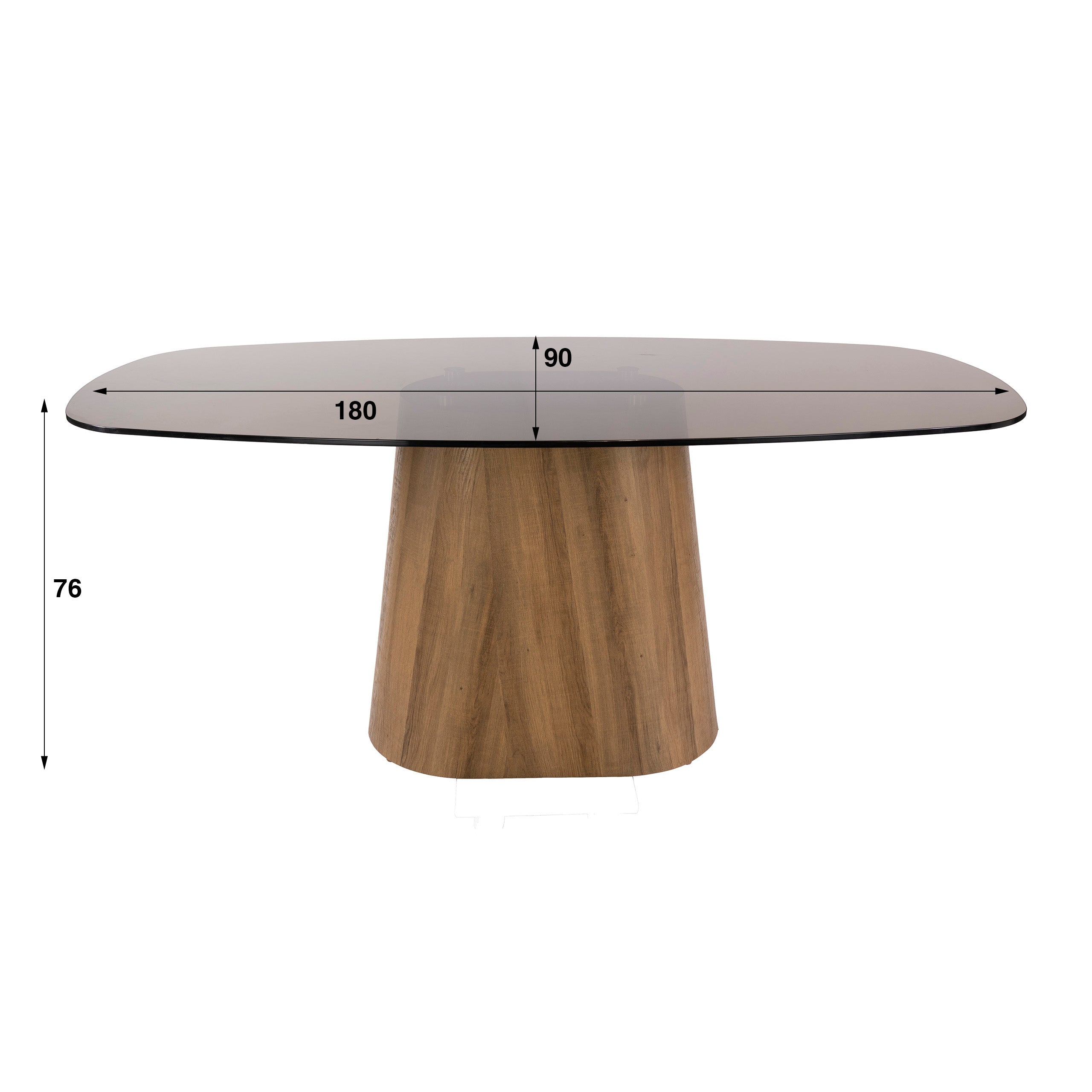 Eettafel Tinto Centro deens ovaal 180cm / Brons glas – afbeelding 6