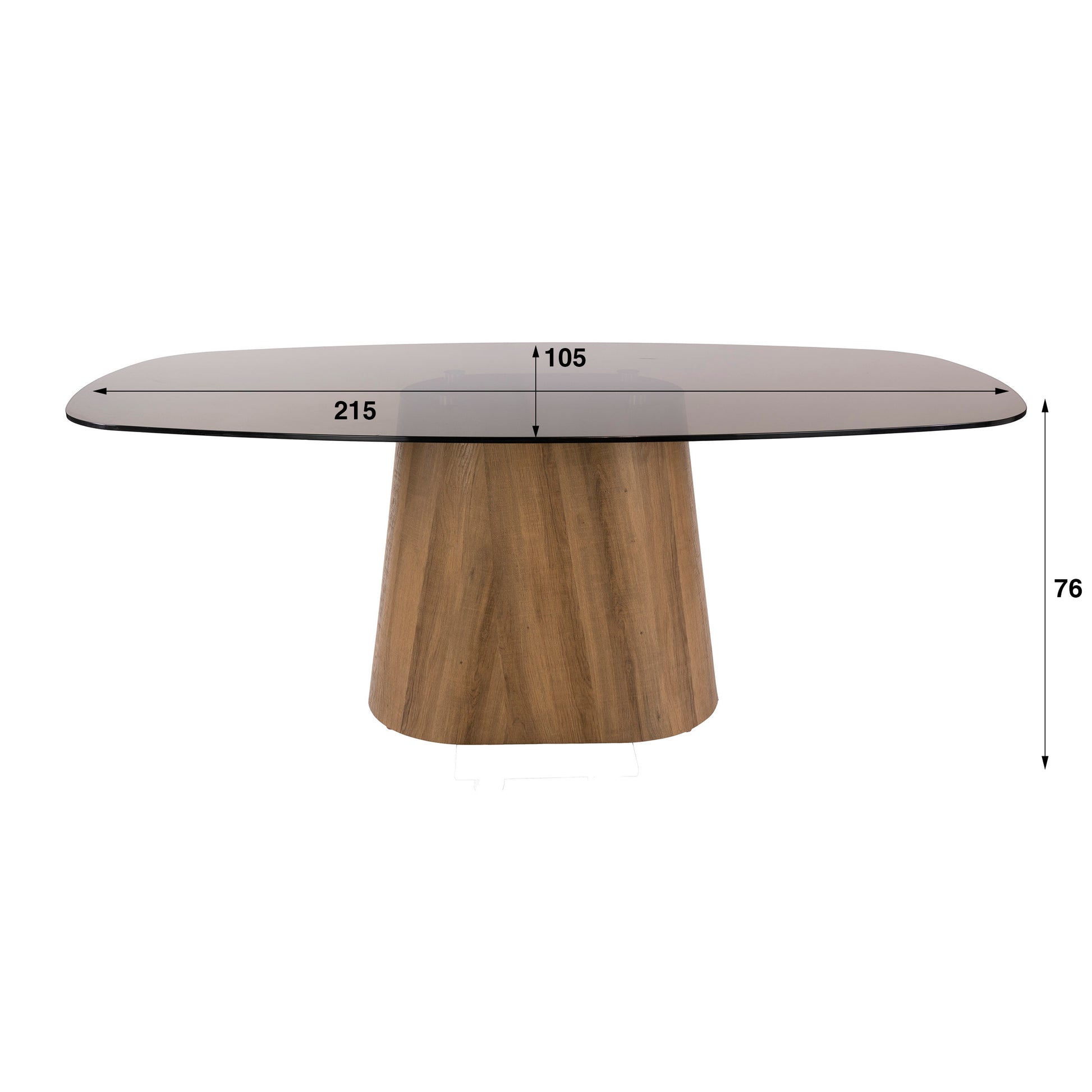 Eettafel Tinto Centro deens ovaal 215cm / Brons glas – afbeelding 6